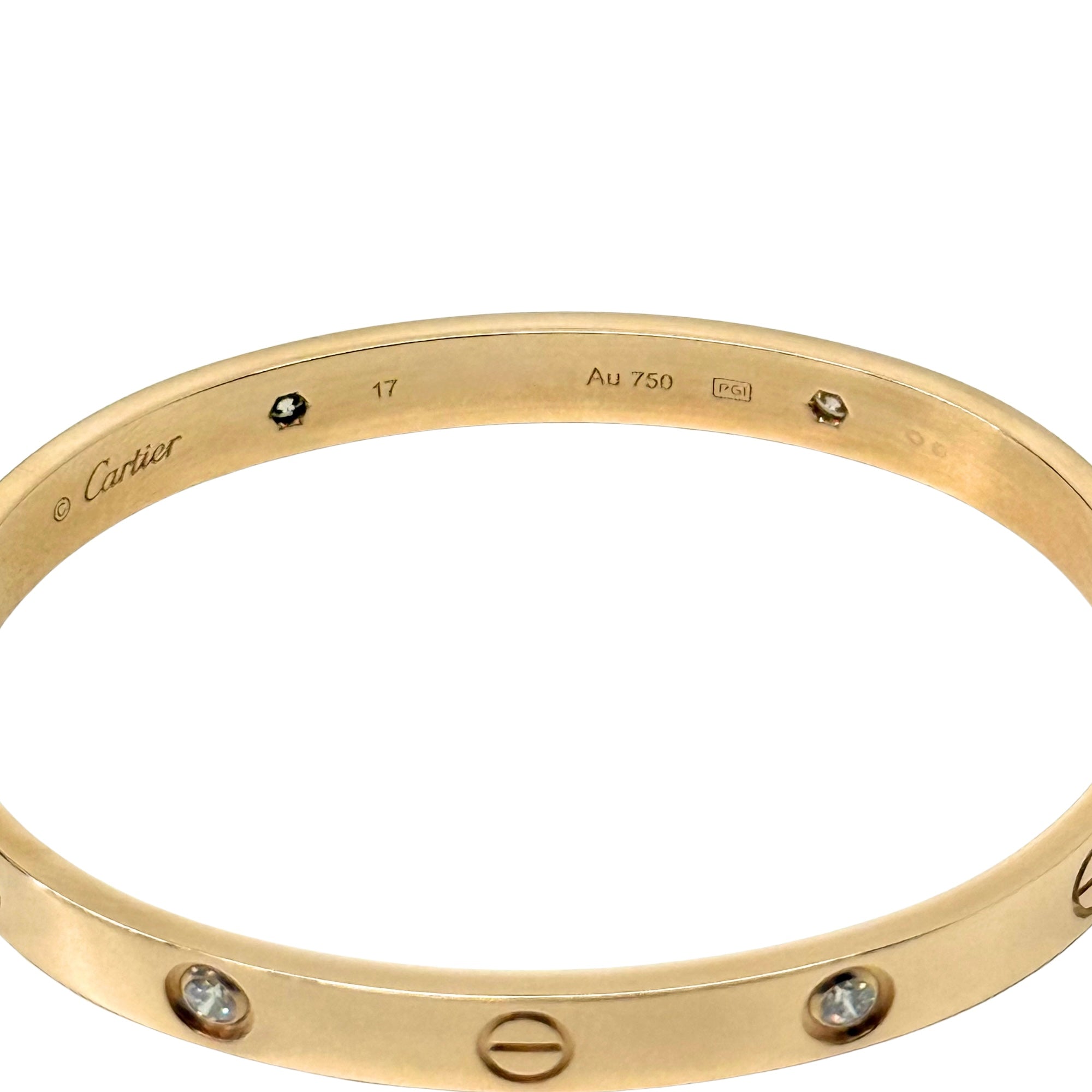 Cartier Love Bracelet, Classic Model, Brushed, 4 Diamonds (pre-owned)