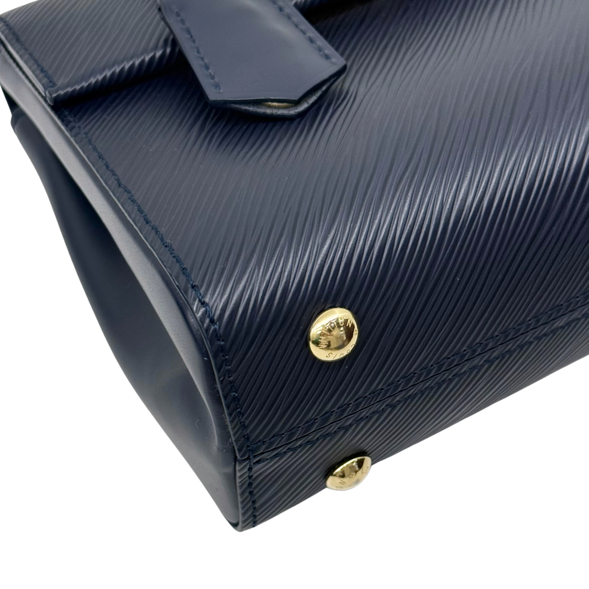 Louis Vuitton Cluny Top Handle Bag Epi Leather Mini Navy Blue (pre-owned)