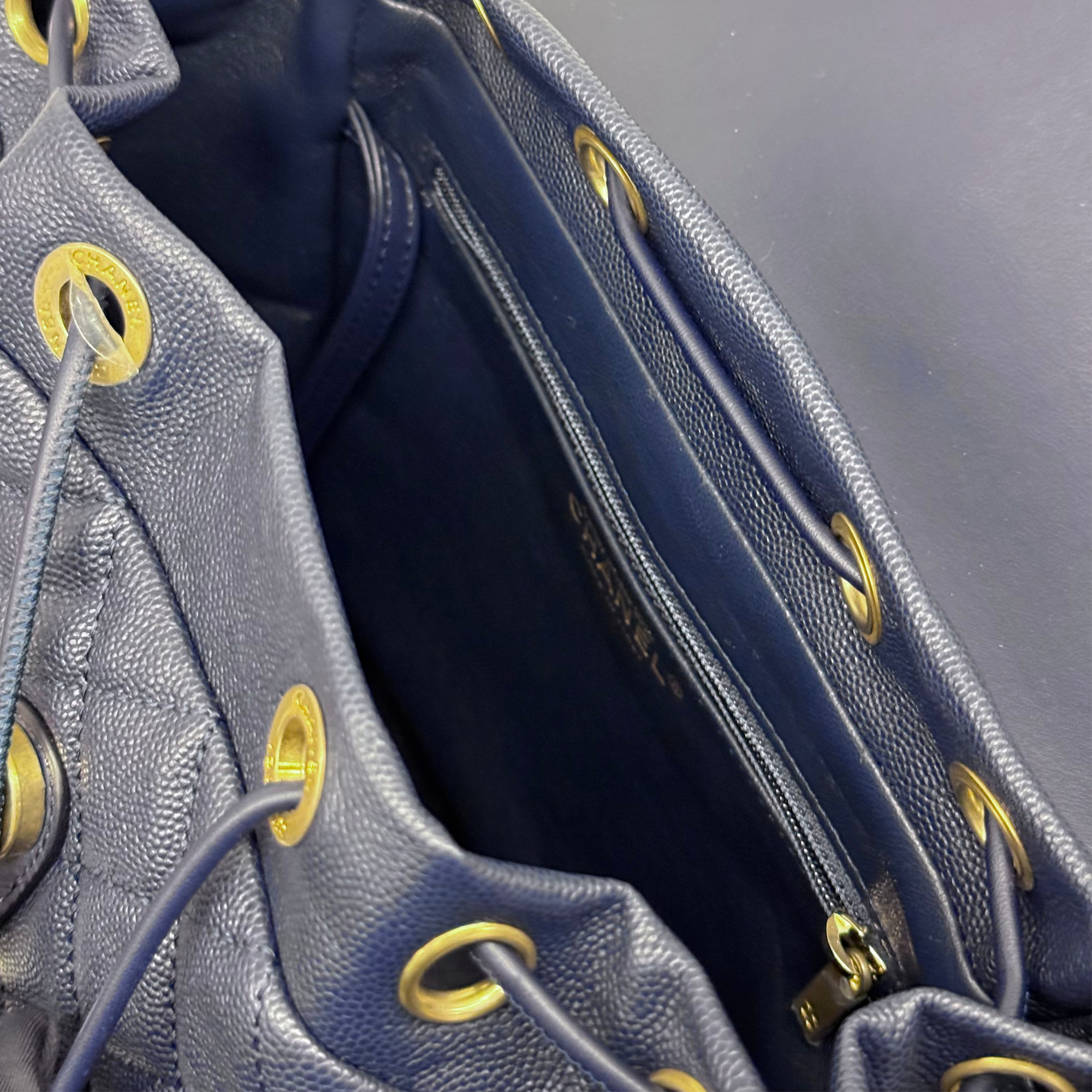 Chanel backpack dark blue
