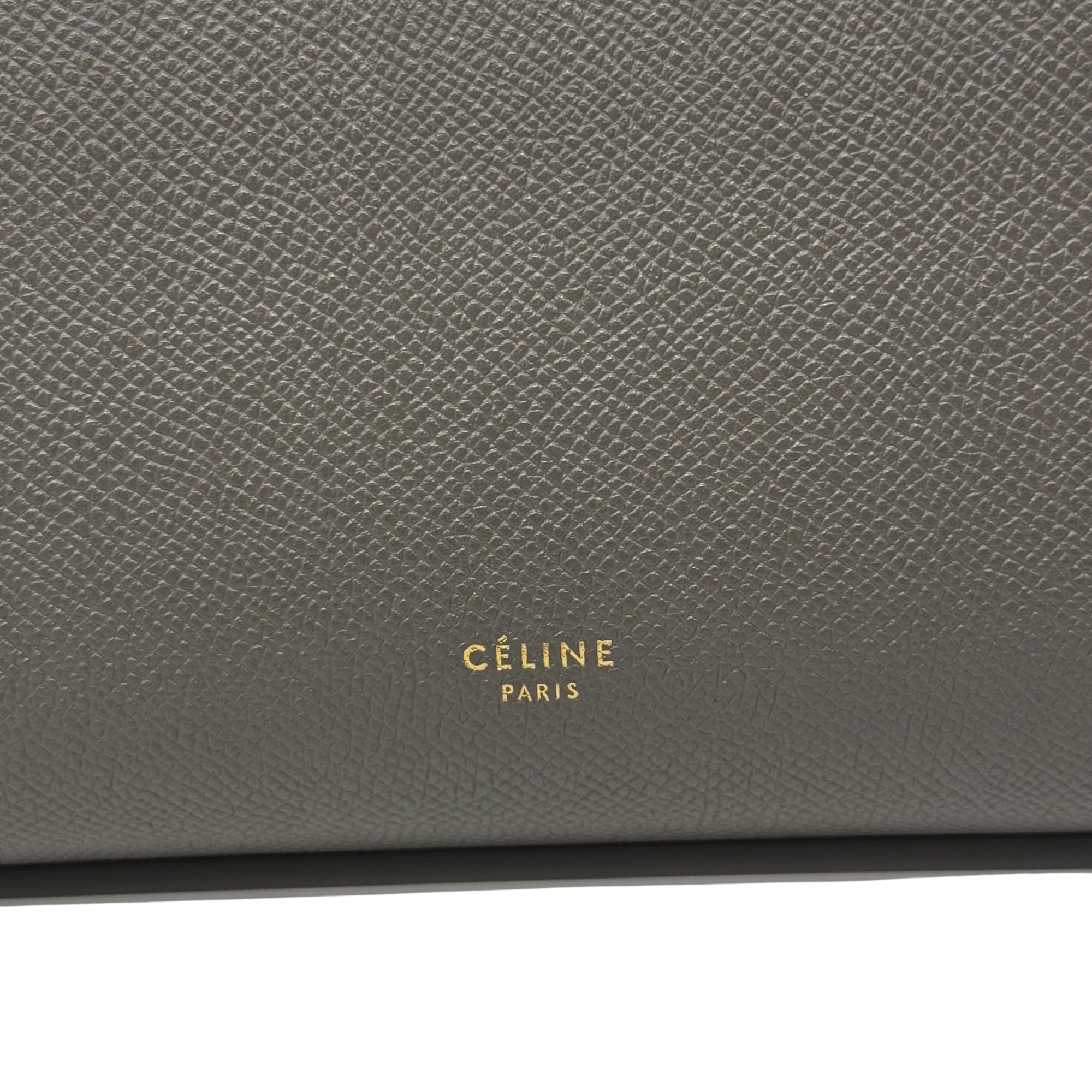 Celine Grey Leather Mini Belt Top Handle Bag (pre-owned)