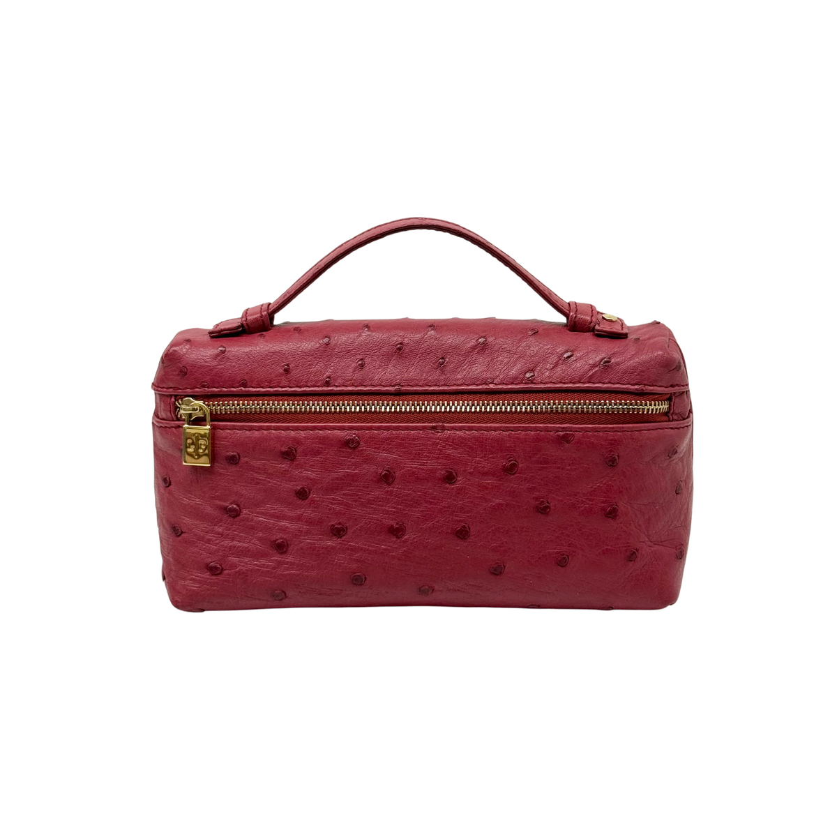 Loro Piana Light Pomegranate Ostrich L19 Pouch (pre-owned)