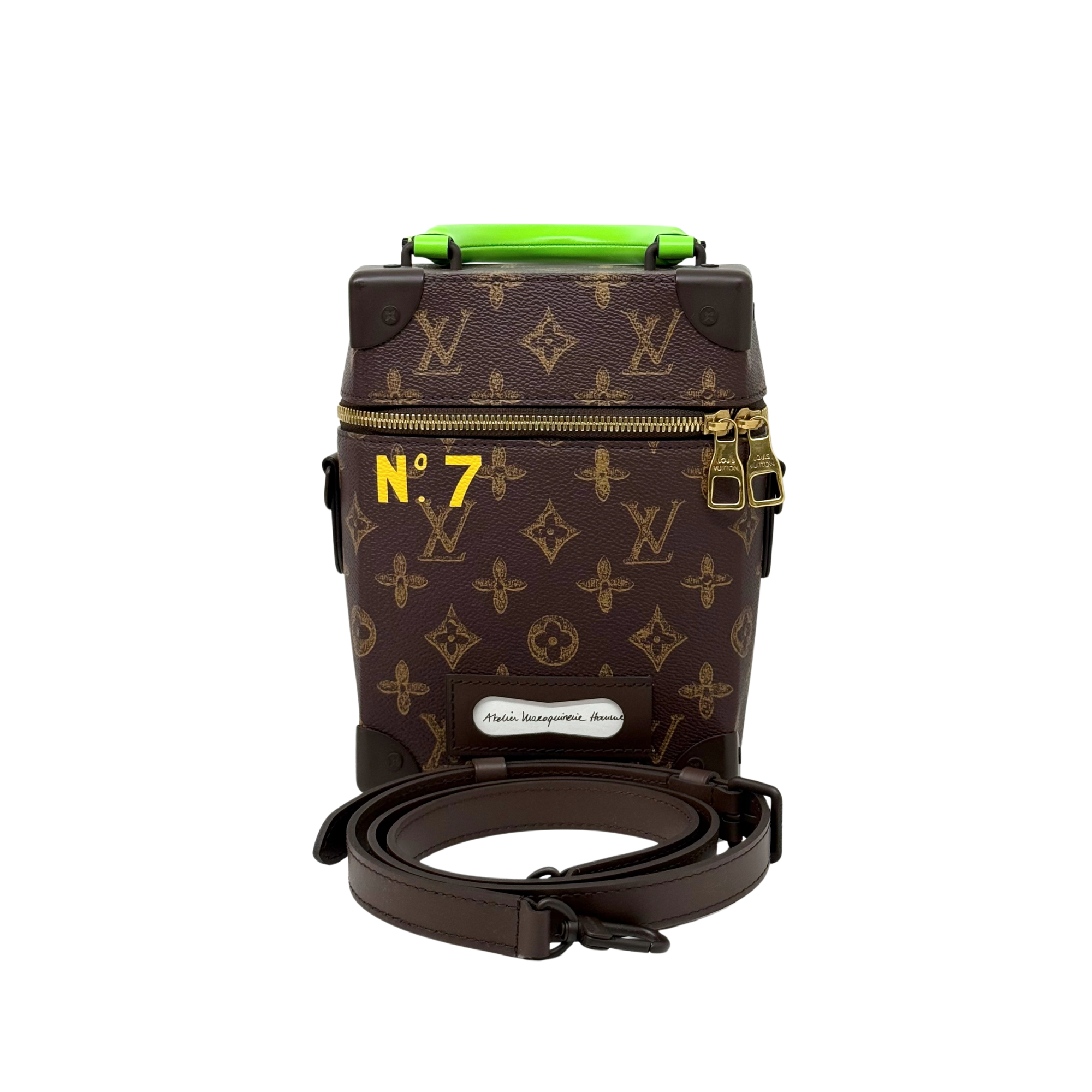 Louis Vuitton Monogram No7 Vertical Box Trunk satchel green and brown (pre-owned)
