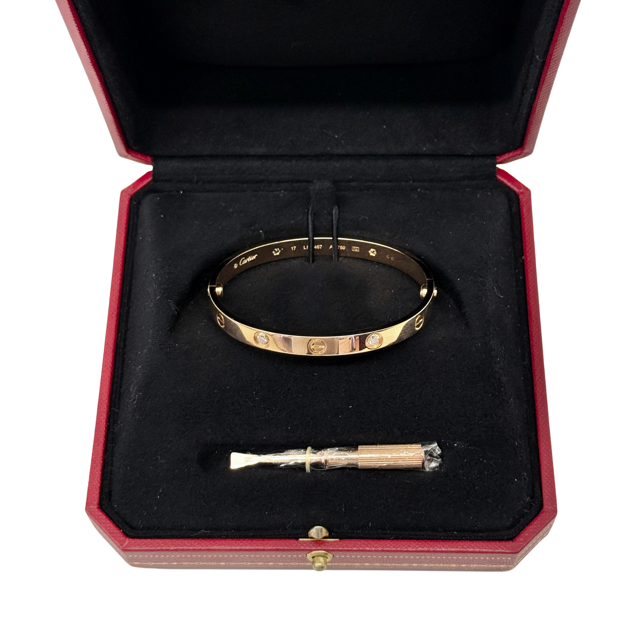 Cartier Love Bracelet, Classic Model, Brushed, 4 Diamonds (pre-owned)