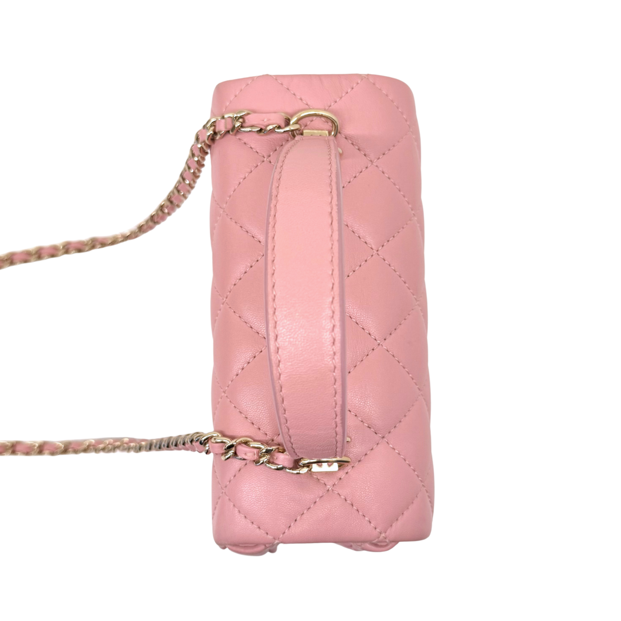 Chanel salmon pink top handle bag