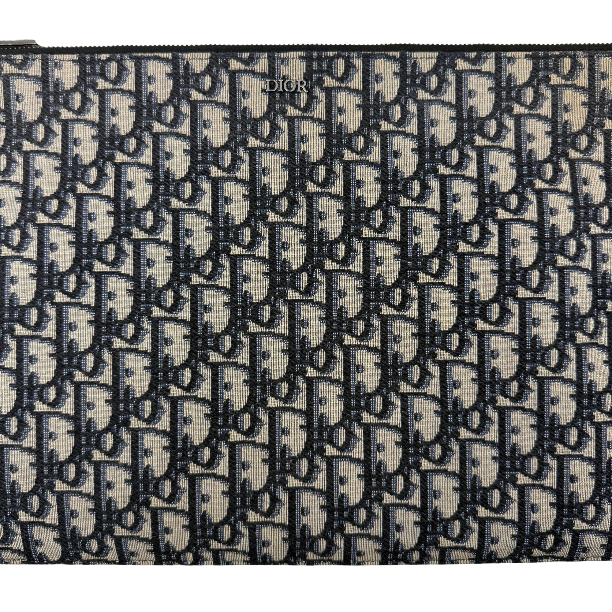 Dior pre-owned oblique logo pattern fabric close-up