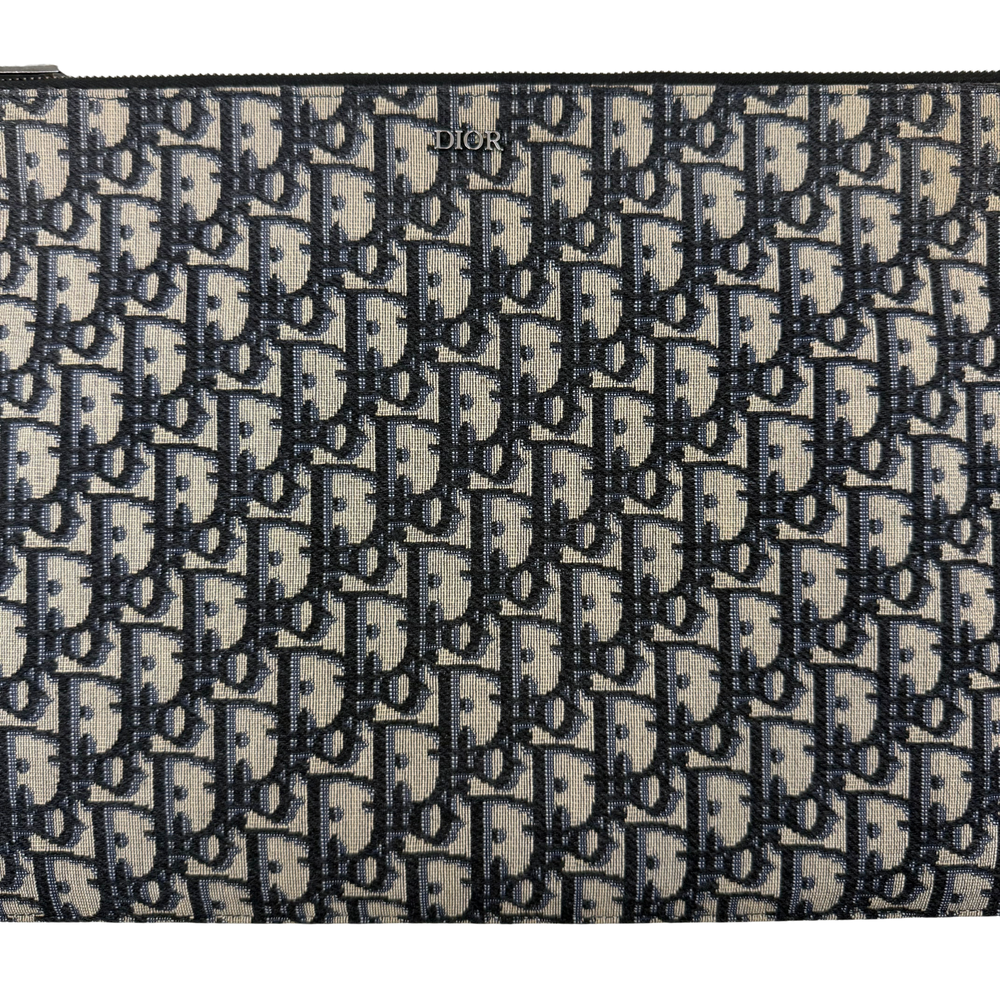 Dior pre-owned oblique logo pattern fabric close-up