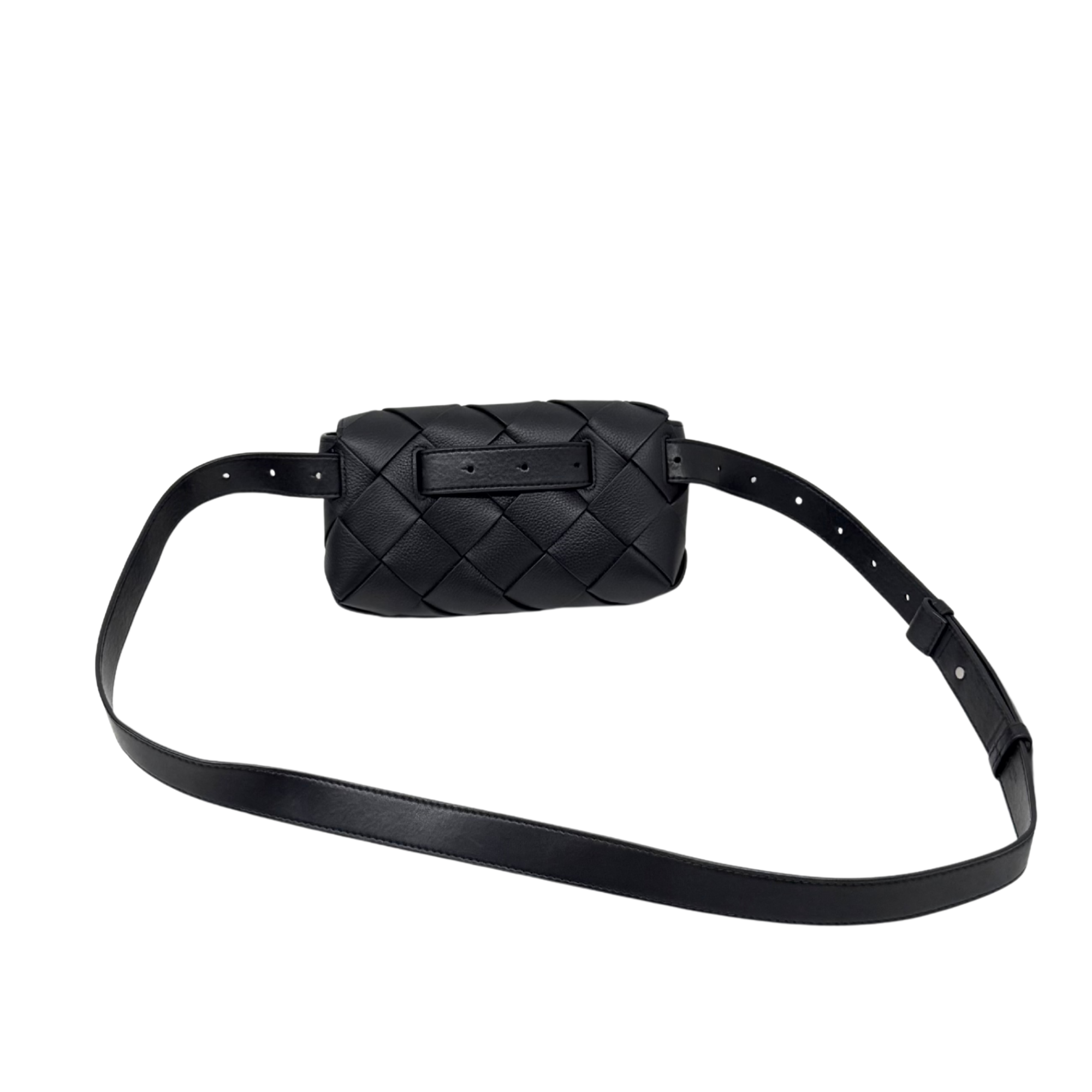 Bottega Veneta Leather Intreccio Diago Belt Bag Black (brand new)