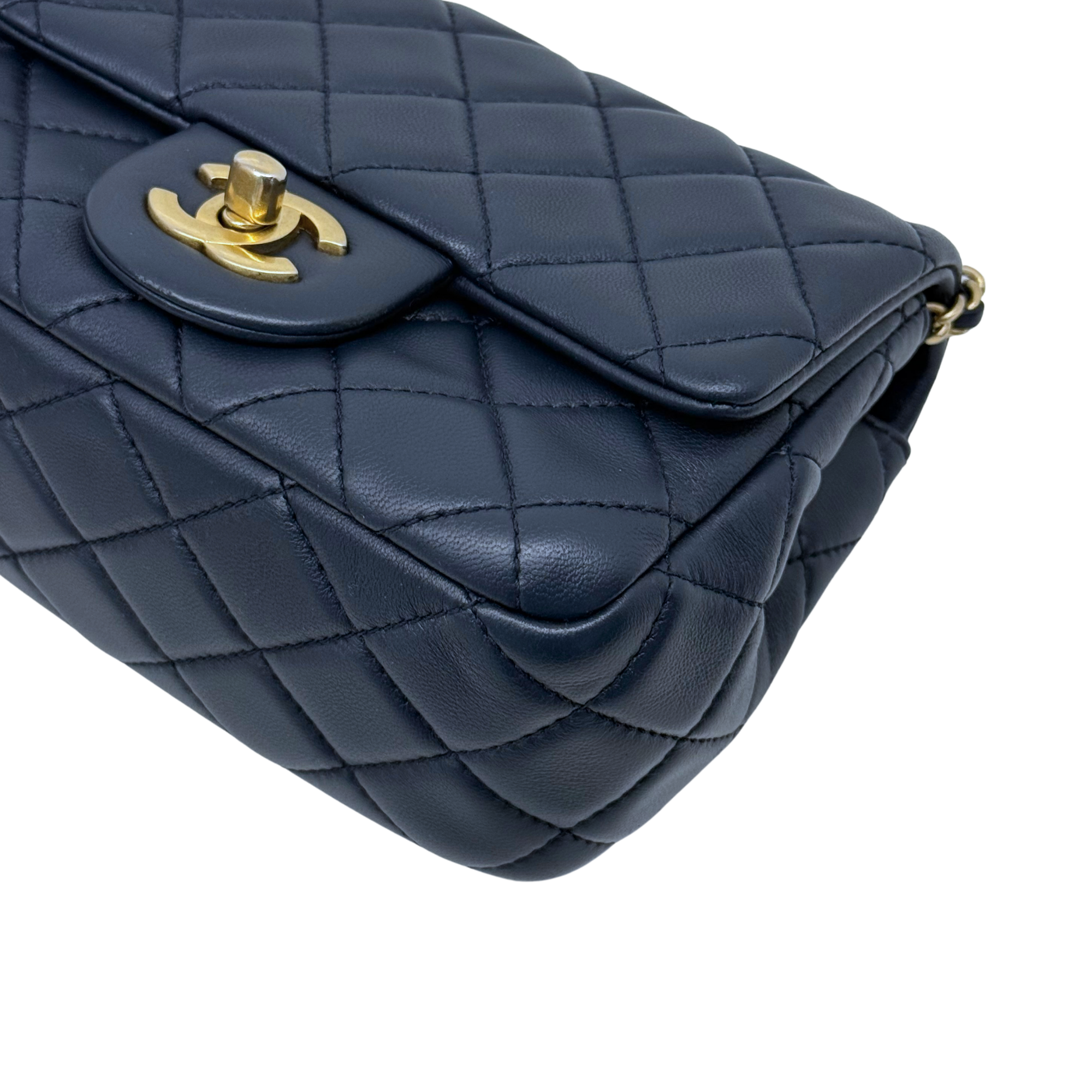 Chanel dark blue flap bag