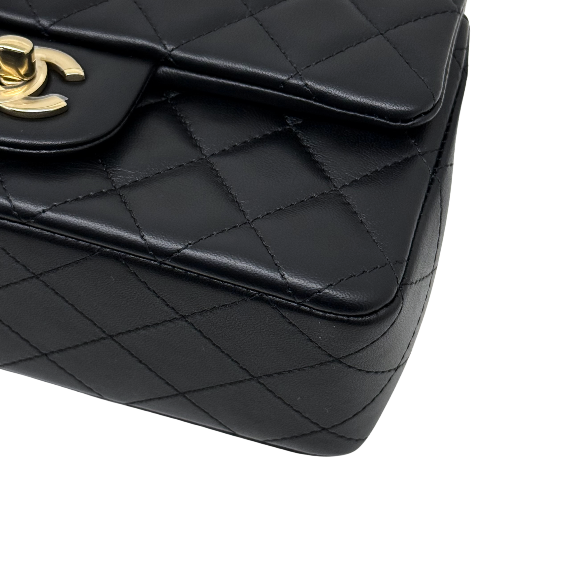 Chanel black bag soft leather gold hardware