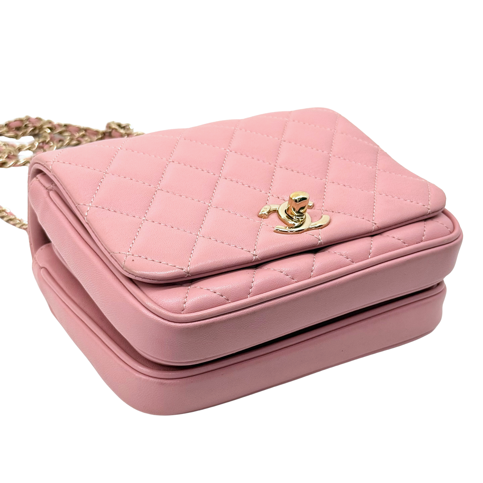 Chanel salmon pink top handle bag
