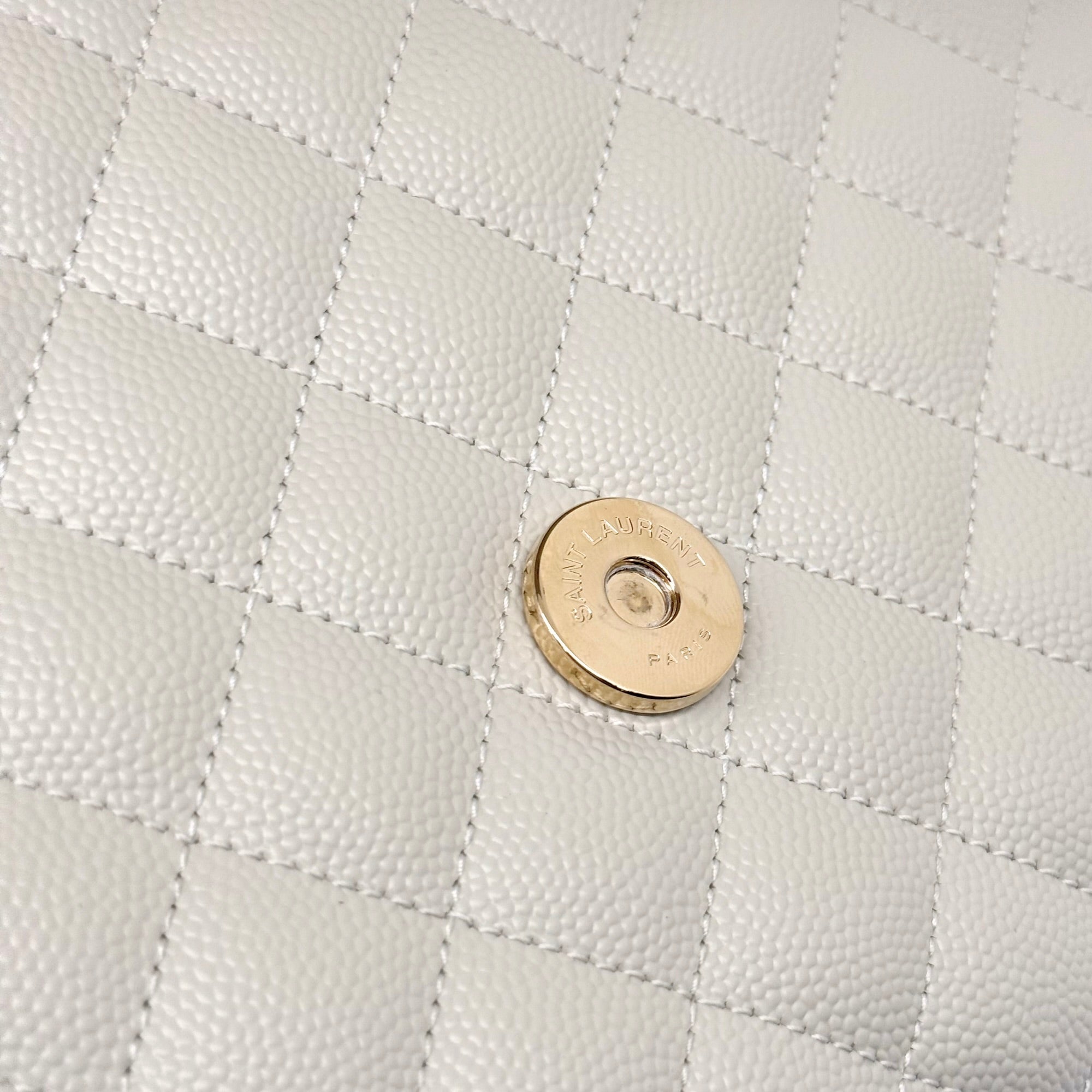 YSL Saint Laurent Envelope Medium Off White Mix Matelassé Leather Bag (brand new)