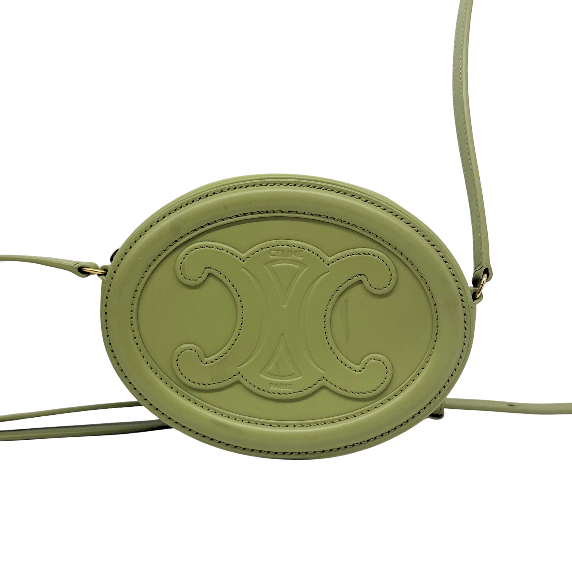 Celine Crossbody Oval Purse Cuir Triomphe in Smooth Calfskin (pre-owned)