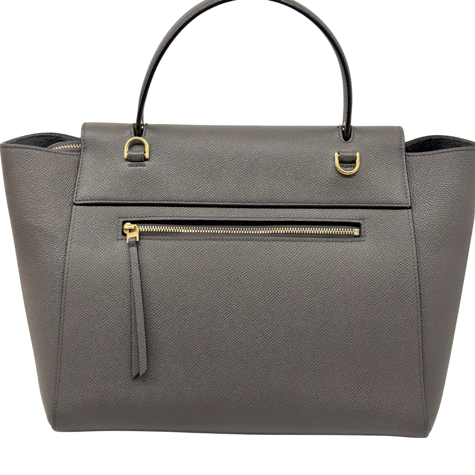 Celine Grey Leather Mini Belt Top Handle Bag (pre-owned)