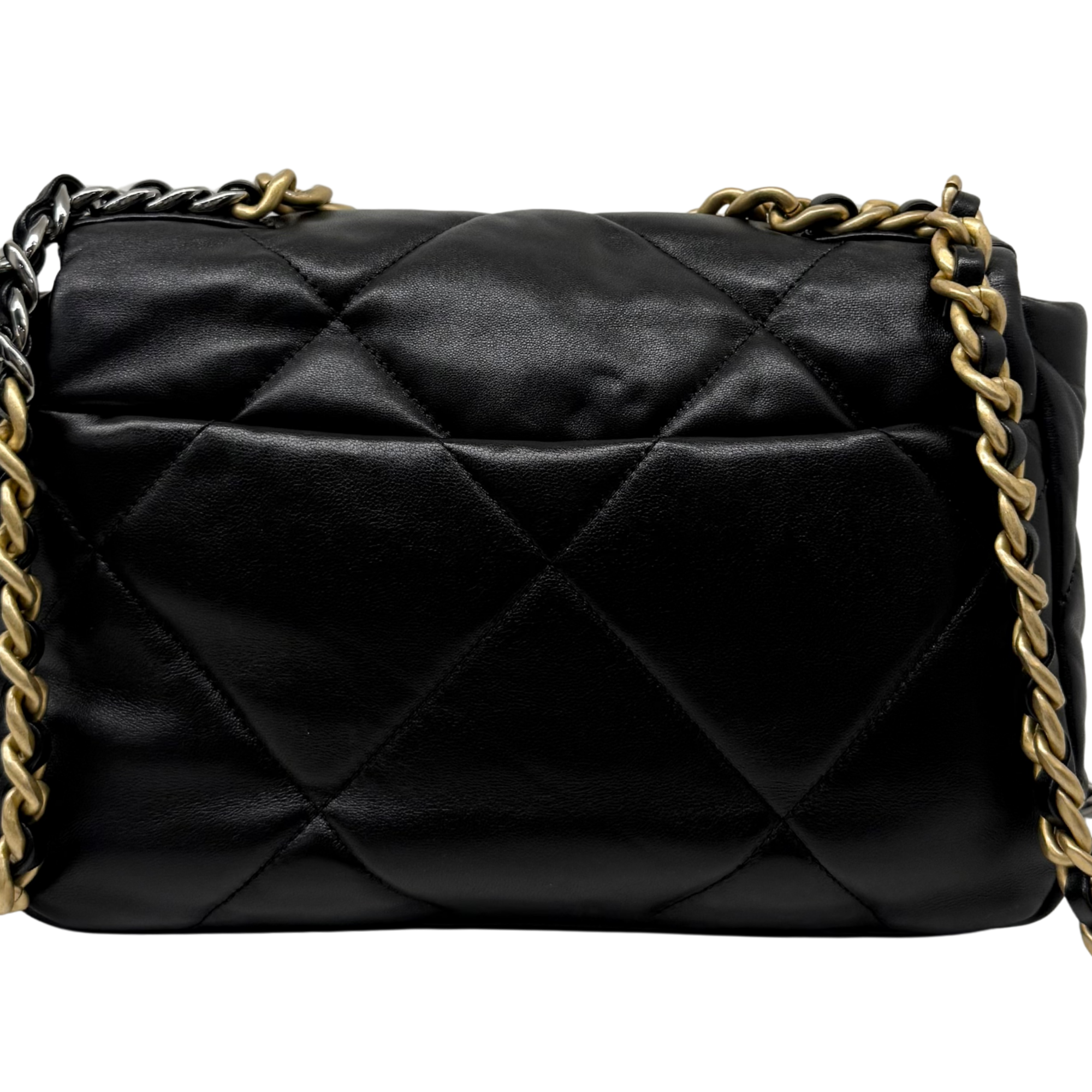 Chanel C19 Small Black Lambskin Leather Flap microchipped  (pre-owned)