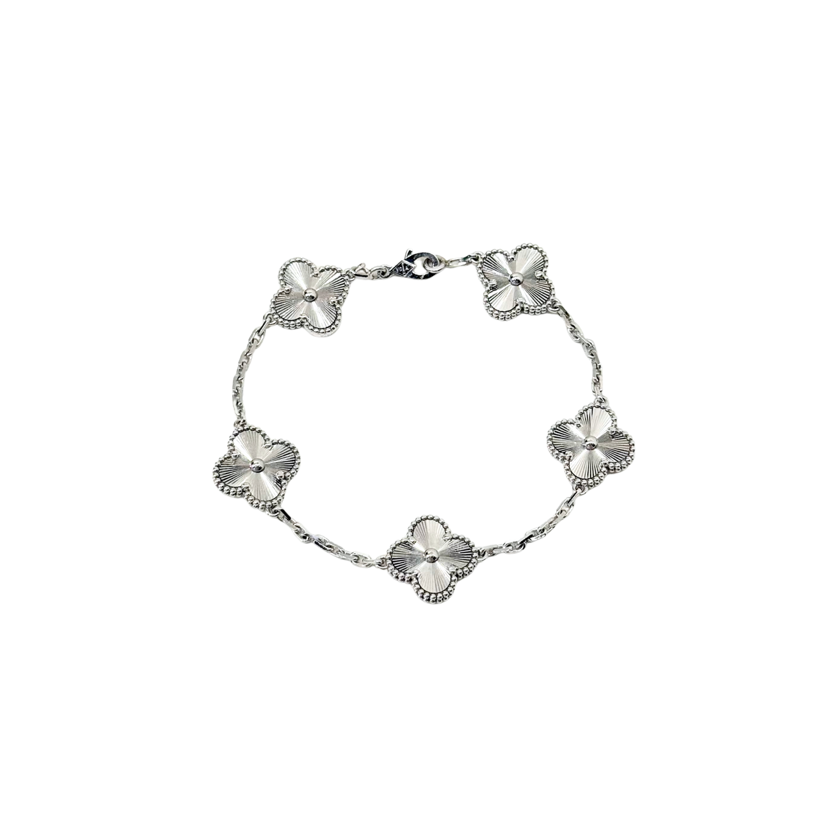 Van Cleef Vintage Alhambra bracelet, 5 motifs 18k White Gold (pre-owned)
