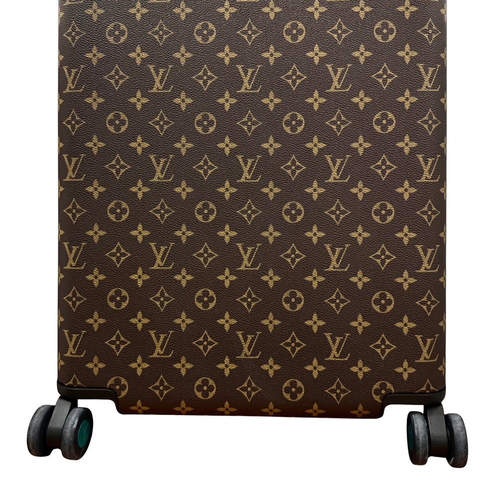 Pre-owned Louis Vuitton trunk suitcase back panel with brown monogram canvas and four rolling wheels