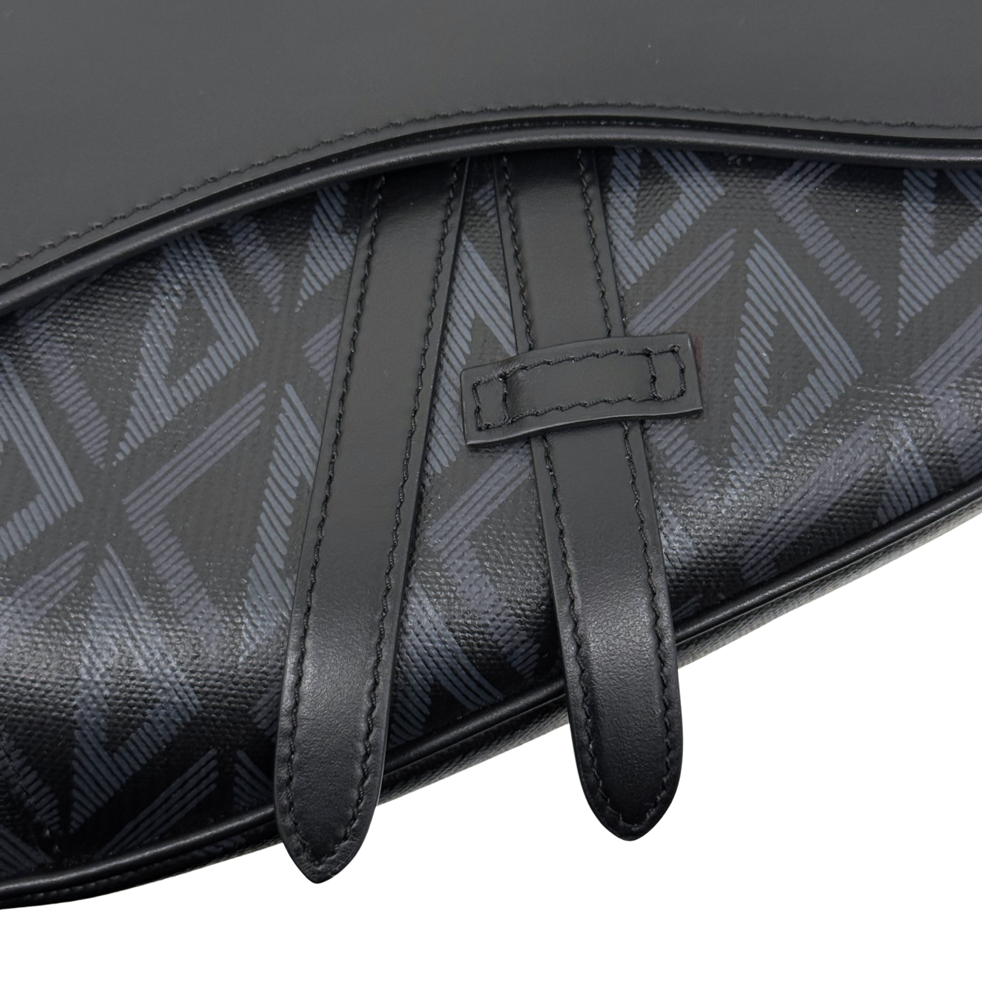 Dior Smooth Calfskin Canvas CD Diamond Men’s Saddle Bag Black (brand new)
