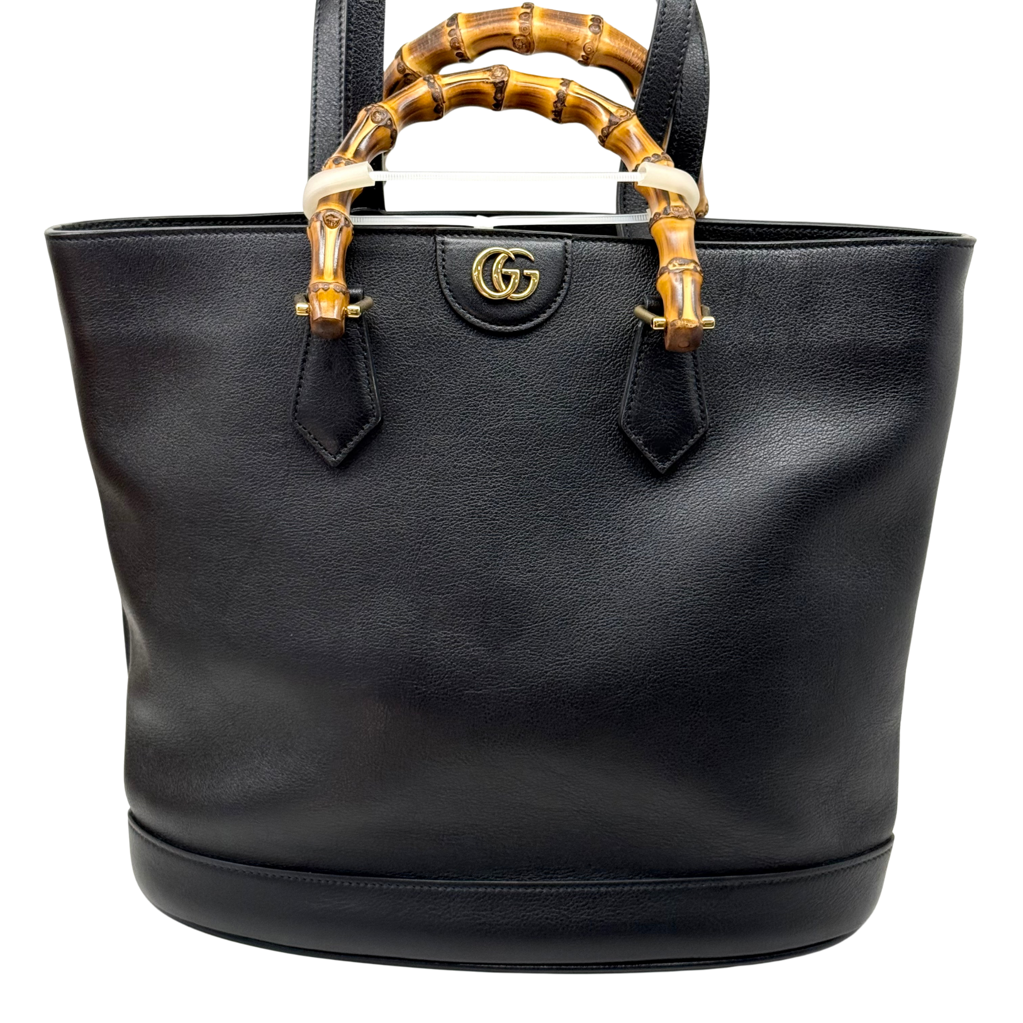 Gucci black bamboo-handle leather tote bag(pre-owned)