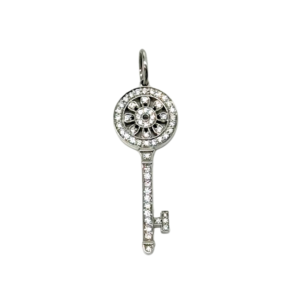 Tiffany & Co. Petals Key Diamond Platinum Pendant 18k White Gold (brand new)