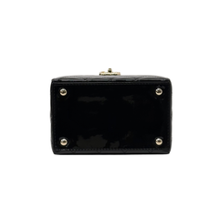 Chanel Small Box Shoulder Bag in black patent calfskin microchipped (pre-owned)