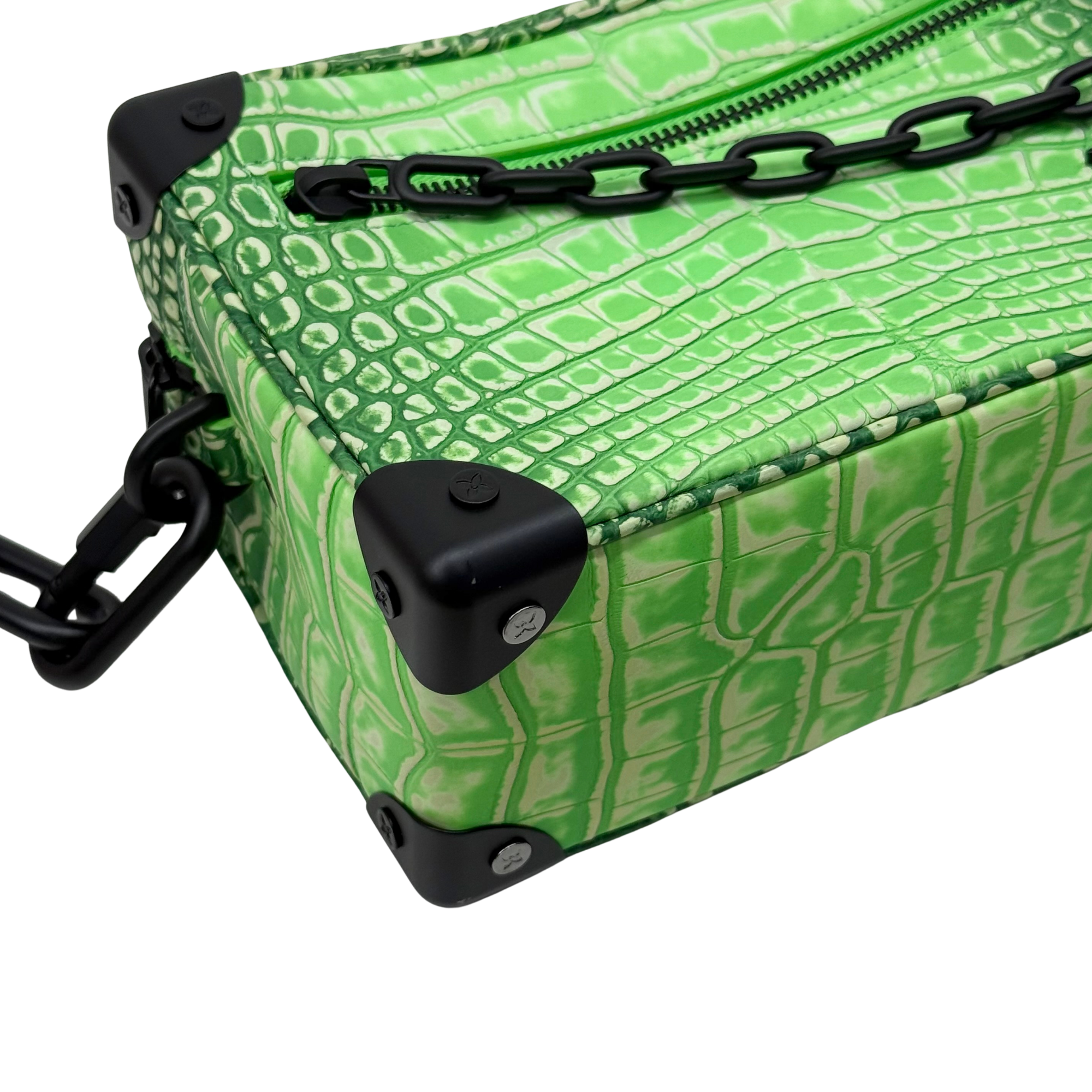 Louis Vuitton Mini Soft Crocodile Leather Trunk bag Neon Green (brand new)