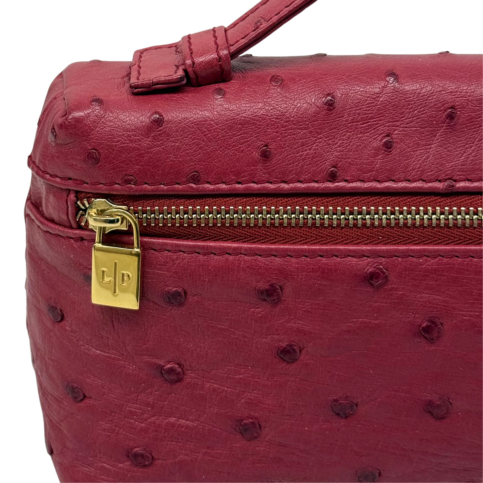 Loro Piana Light Pomegranate Ostrich L19 Pouch (pre-owned)