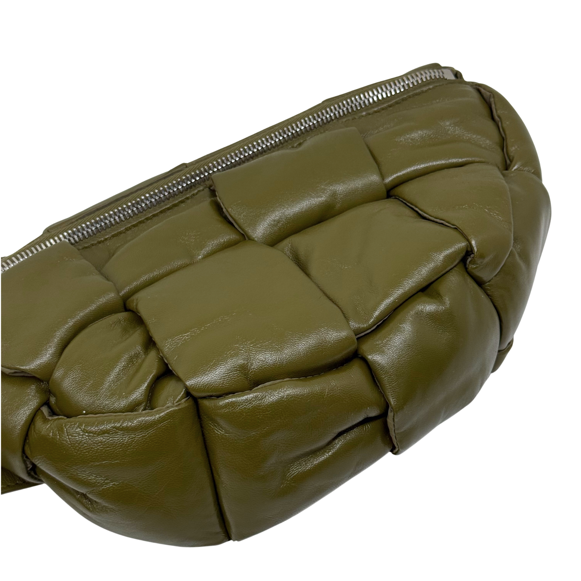 Bottega Veneta CASSETTE Lambskin Fanny Pack Moss Green (brand new)