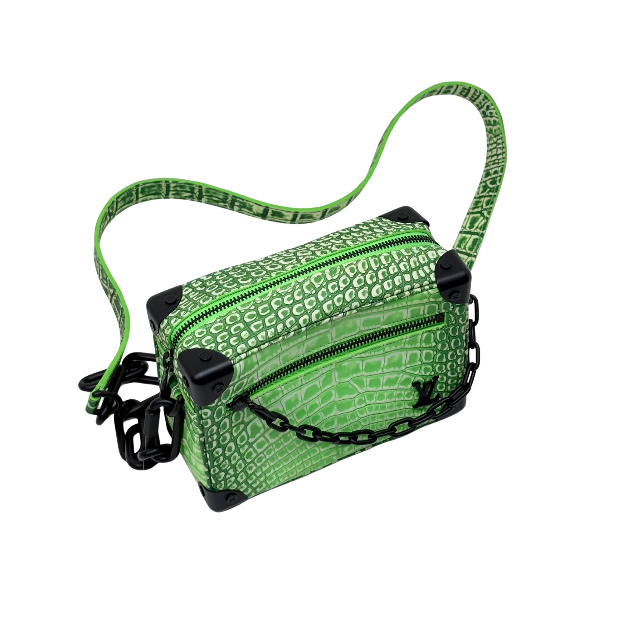 Louis Vuitton Mini Soft Crocodile Leather Trunk bag Neon Green (brand new)
