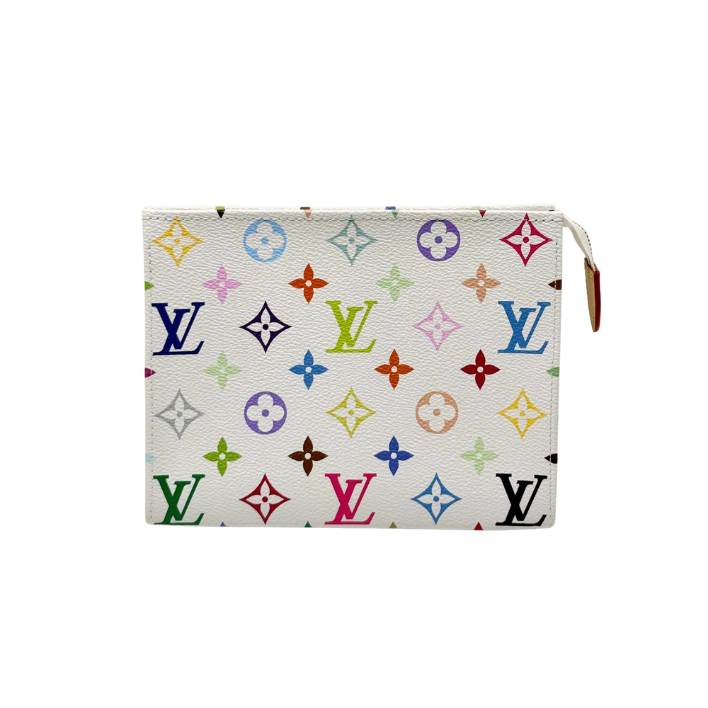 Louis Vuitton zip pouch with multicolor monogram print, rectangular shape