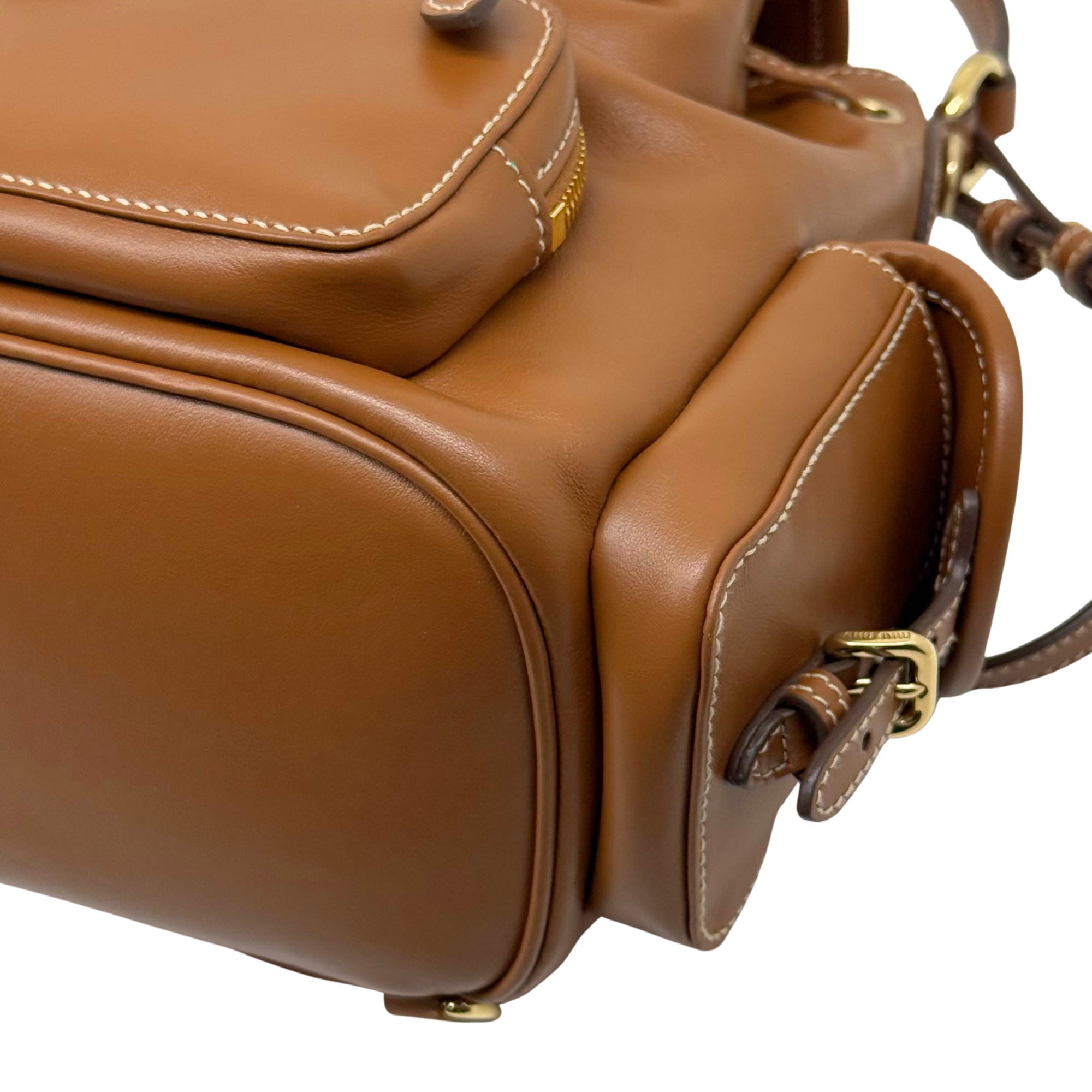 Miu Miu Leather Brown backpack (pre-owned)