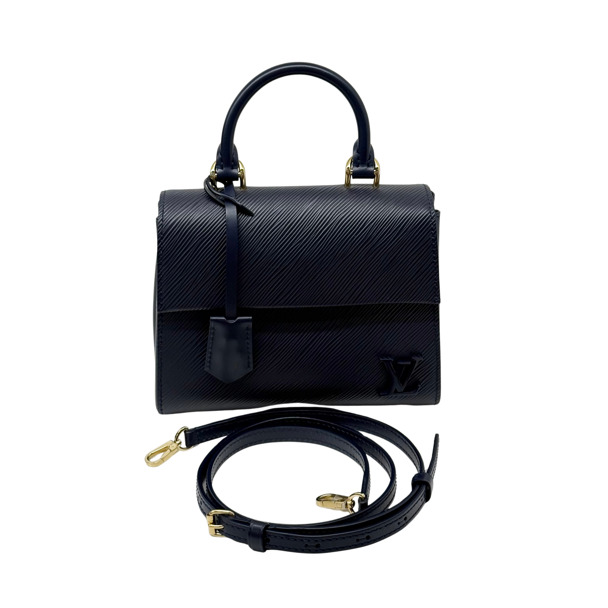 Louis Vuitton Cluny Top Handle Bag Epi Leather Mini Navy Blue (pre-owned)