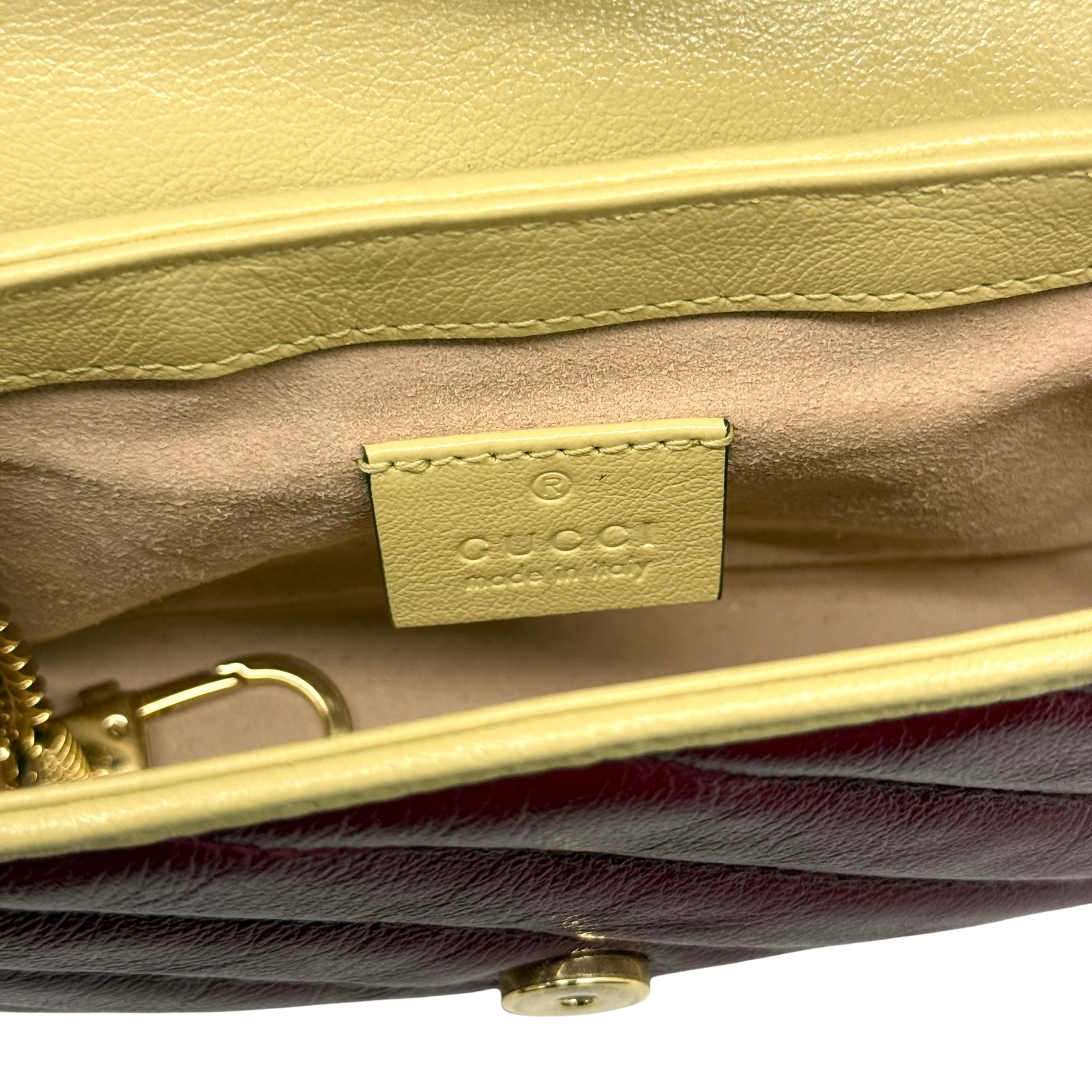 Gucci Tricolor GG Marmont Diagonal Striped Super Mini Bag (pre-owned)