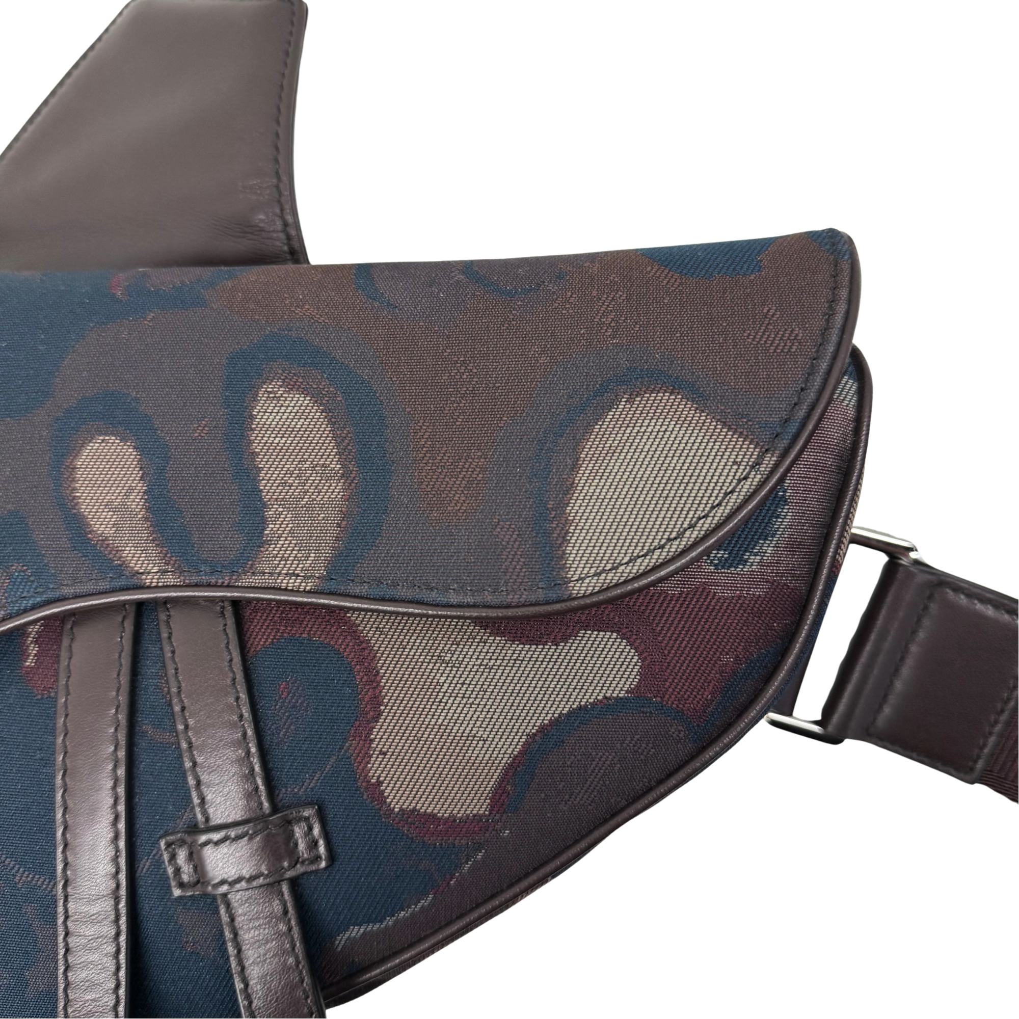 Christian Dior x Peter Doig Camouflage Saddle Messenger Bag (pre-owned)