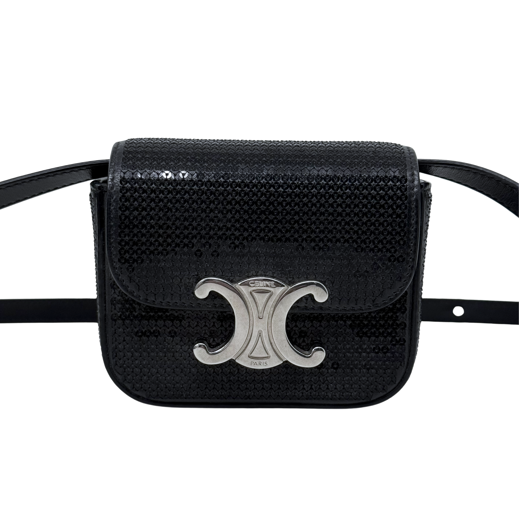Celine Mini Triomphe in Sequins and Calfskin
(pre-owned)
