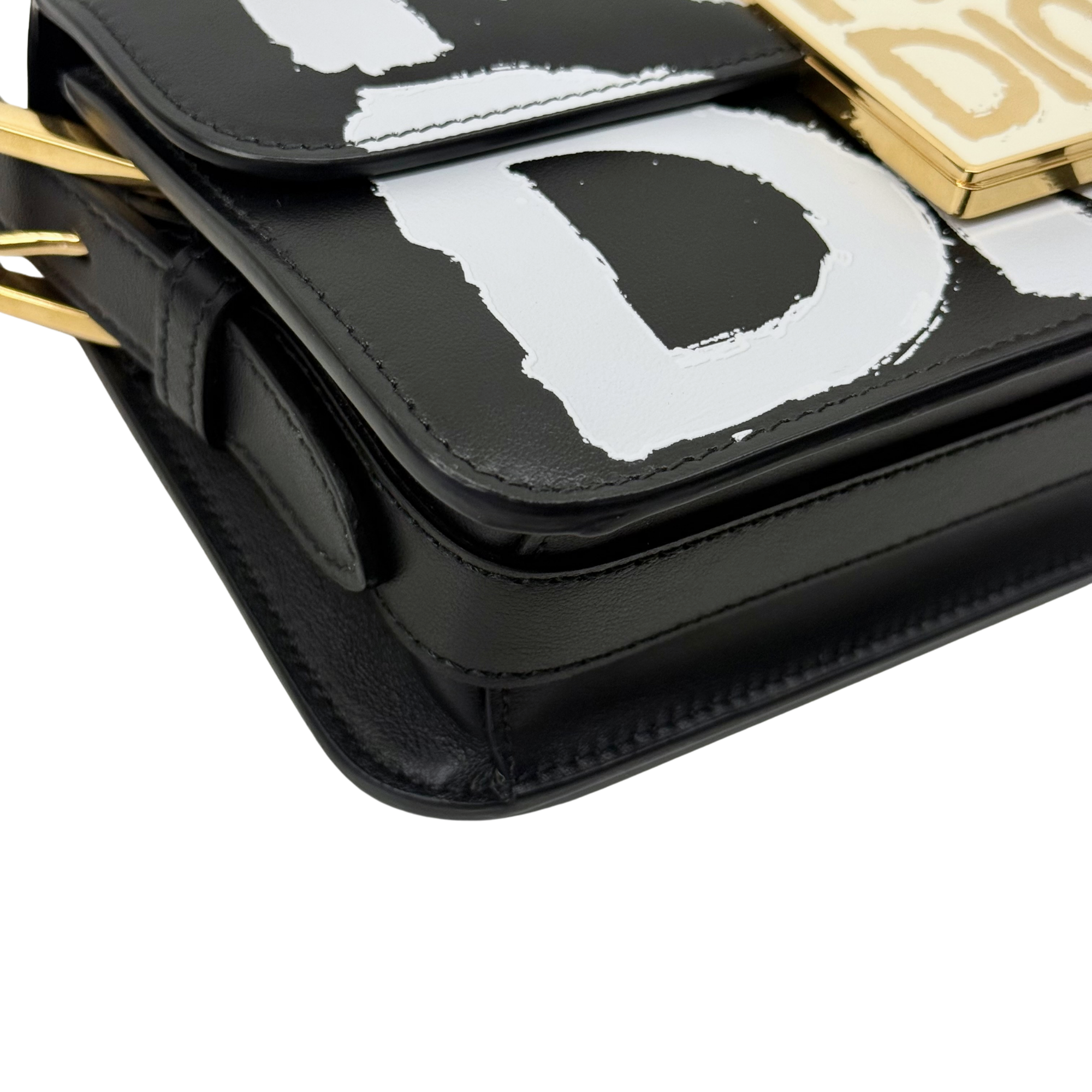 Dior Calfskin Graffiti Printed Miss Dior Flap Black White (brand new)