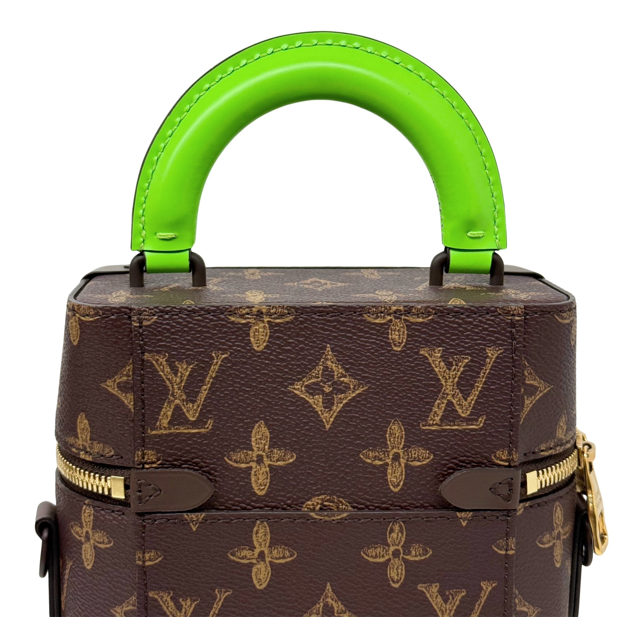 Louis Vuitton Monogram No7 Vertical Box Trunk satchel green and brown (pre-owned)