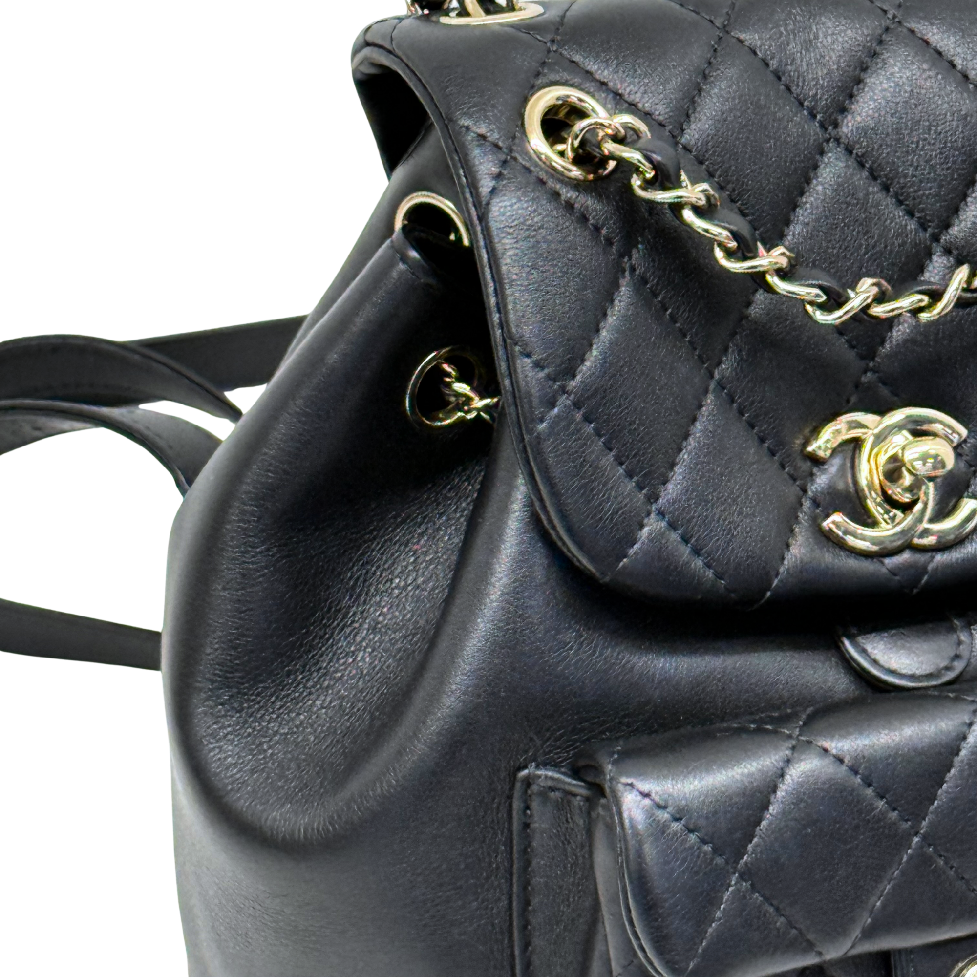 Chanel black backpack bag