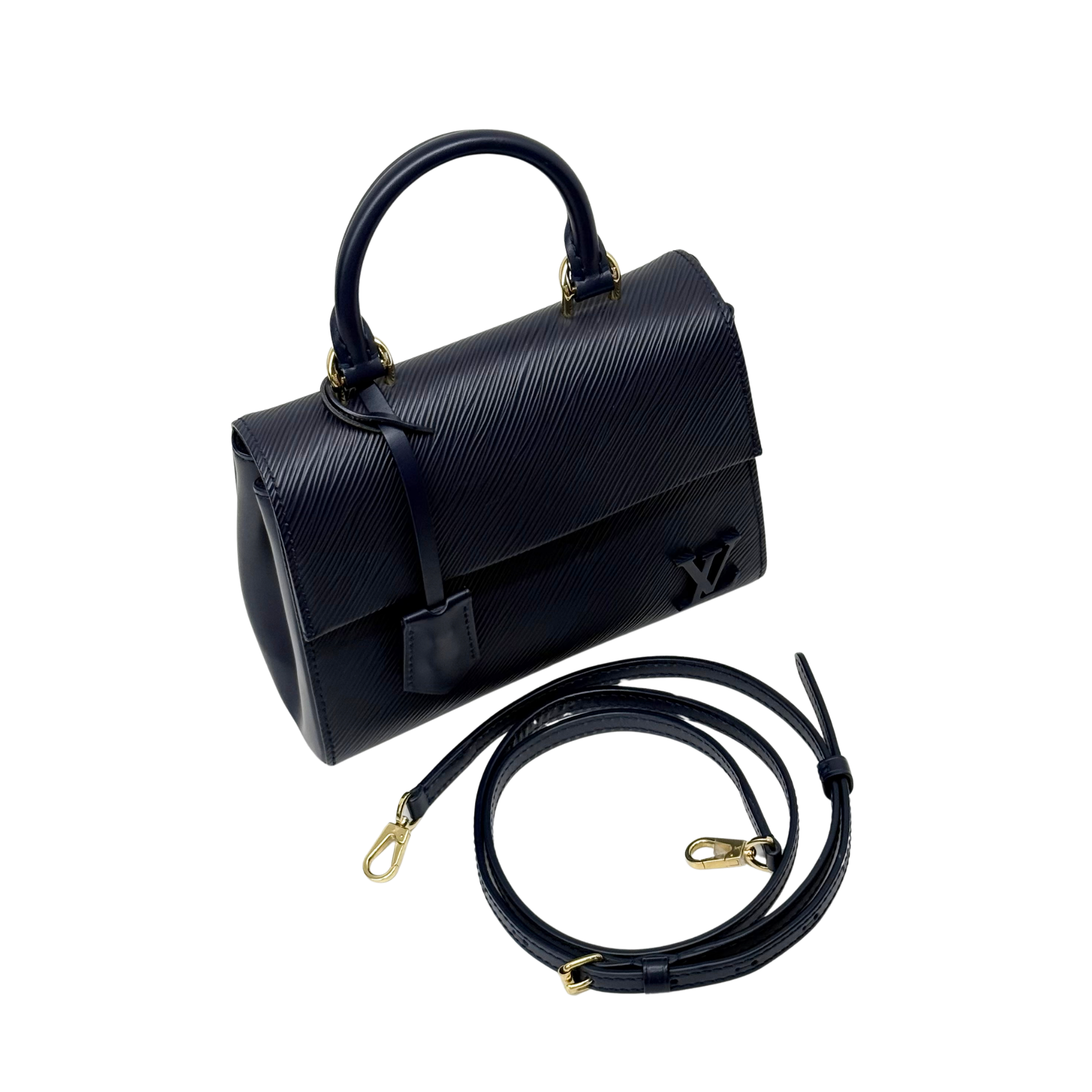 Louis Vuitton Cluny Top Handle Bag Epi Leather Mini Navy Blue (pre-owned)
