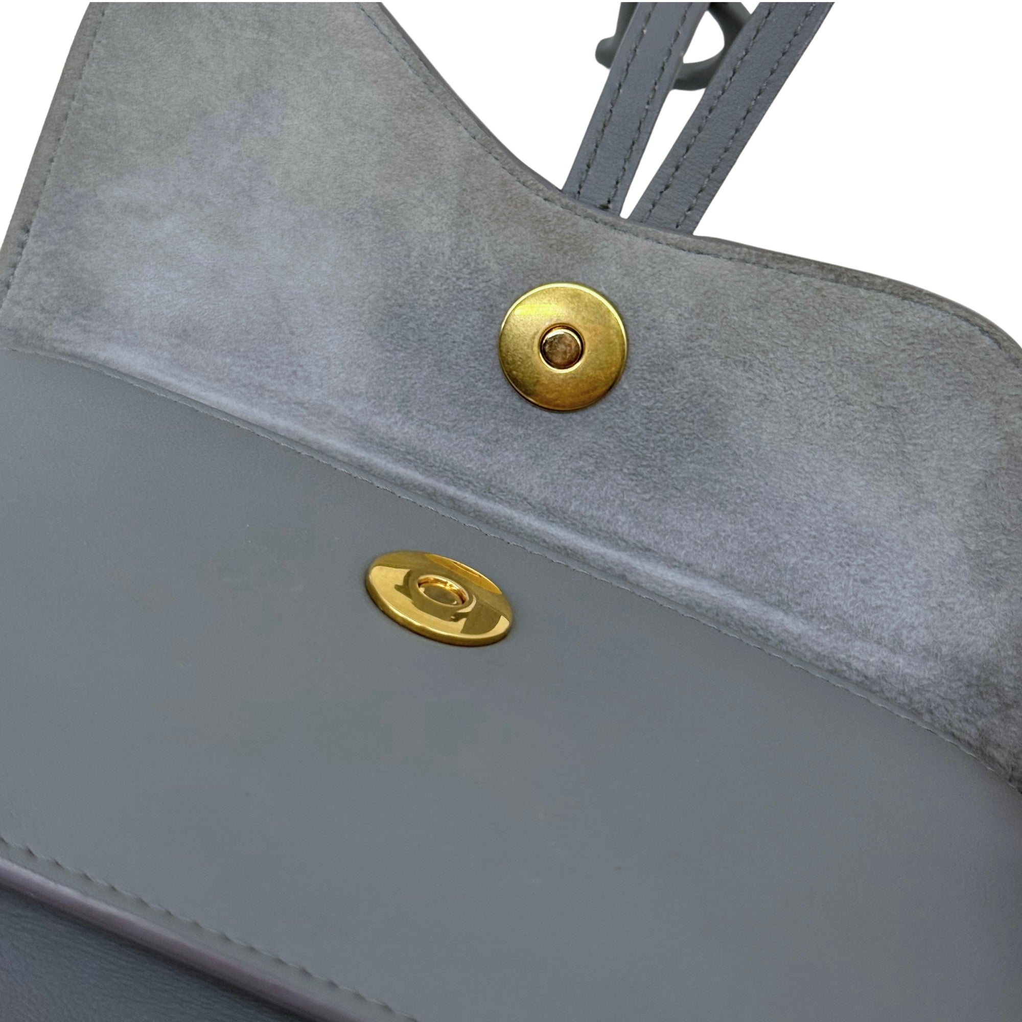 Dior Saddle Grey Leather Belt Bag (pre-owned)