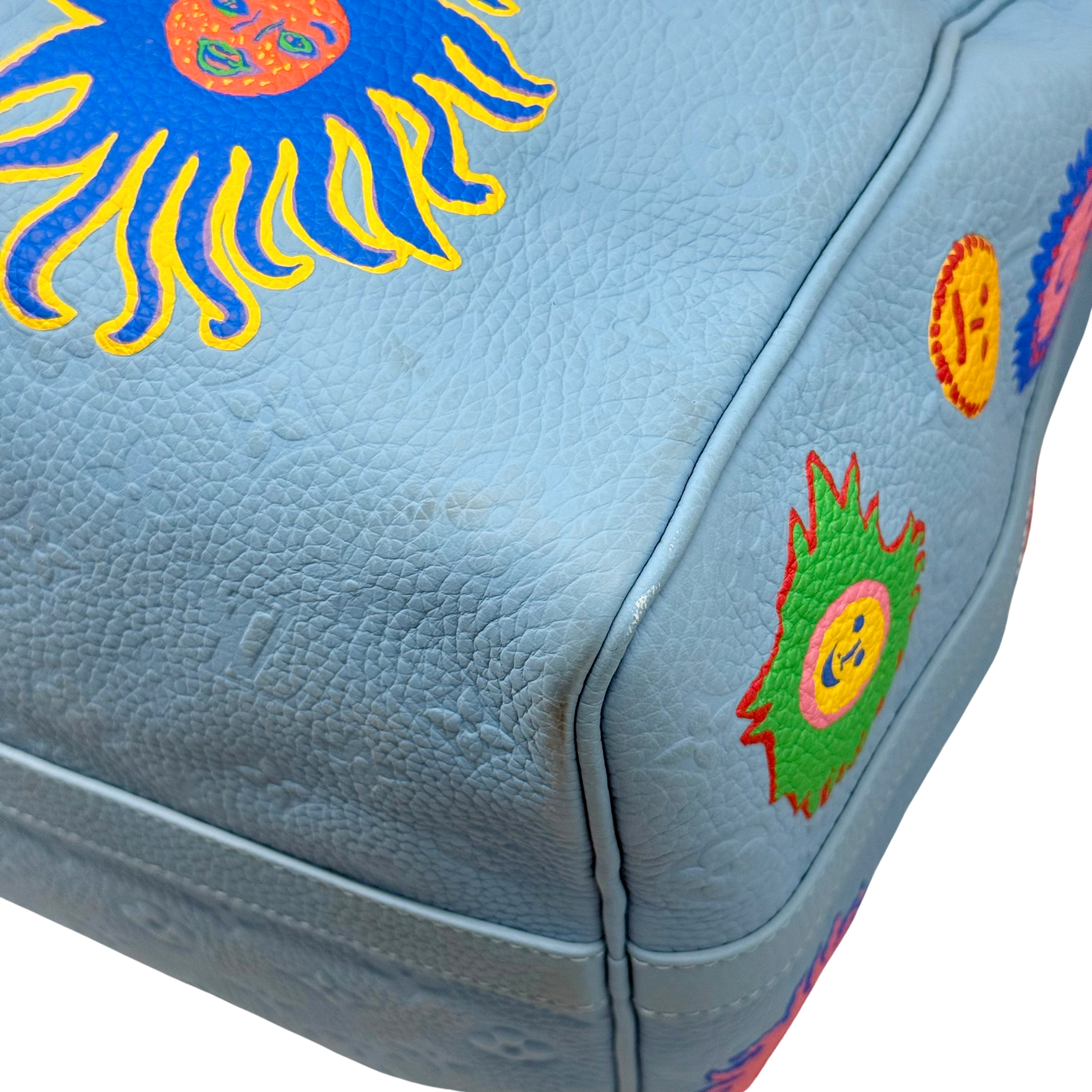 Louis Vuitton x Yayoi Kusama Keepall 50 light blue Taurillon leather (pre-owned)