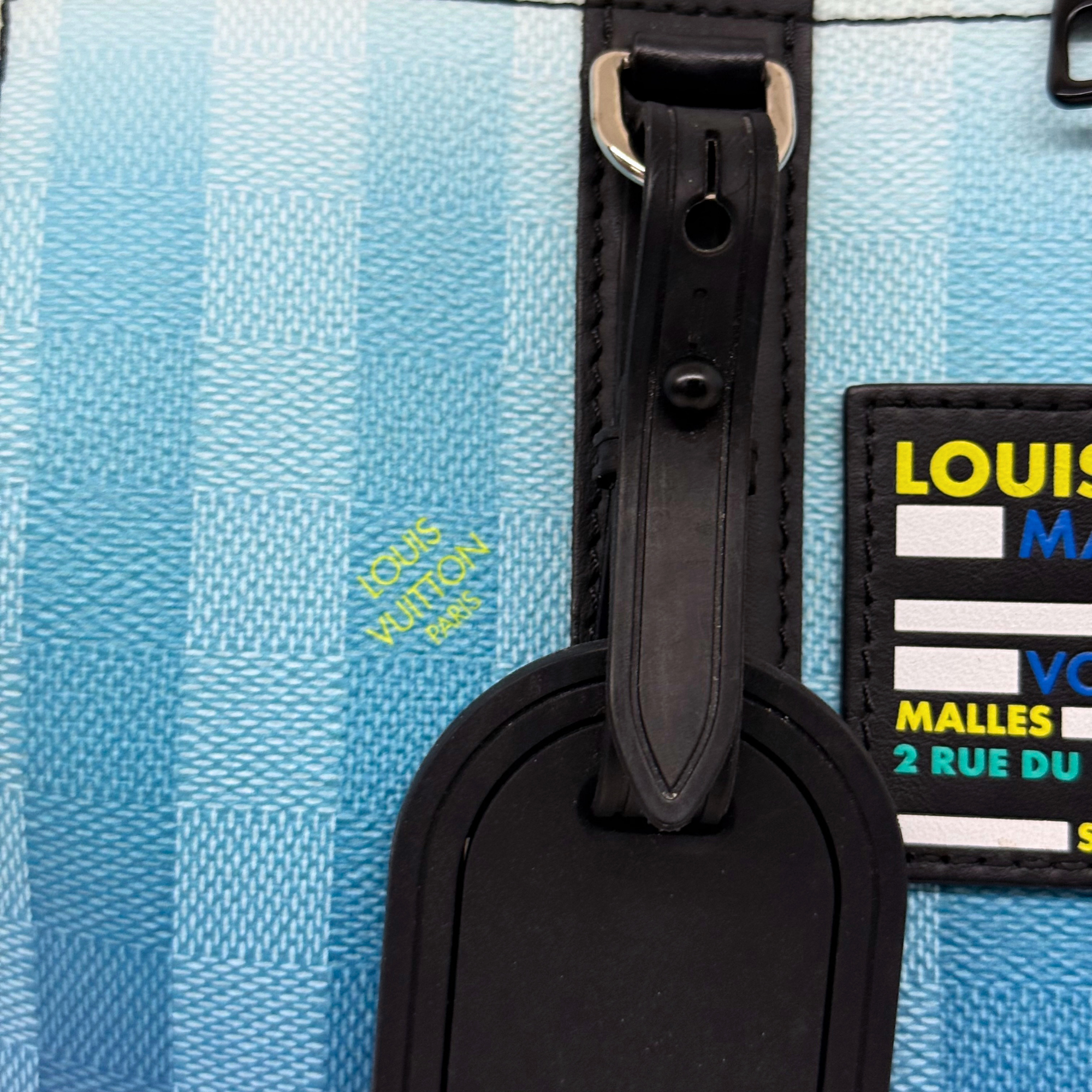 Louis Vuitton x Virgil Abloh Gradient Blue Damier Stripes City Keepall bag (pre-owned)
