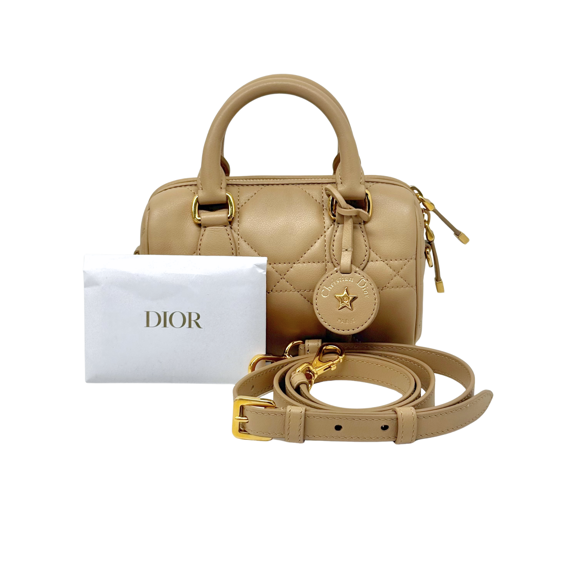 Dior Nano Dior Groove 17 Bag In Calfskin Leather With Gold Hardware Biscuit (brand new)