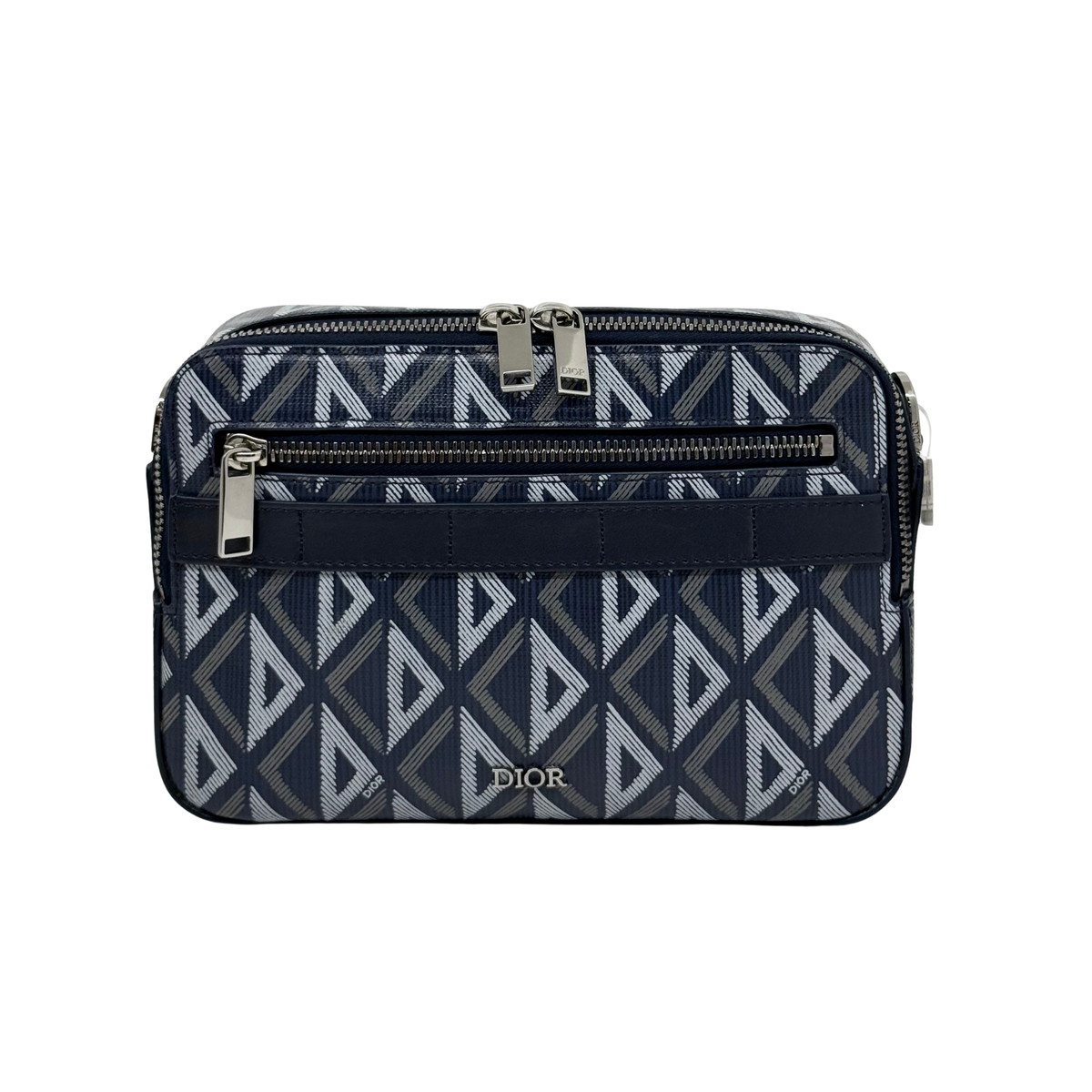 Dior Coated Canvas CD Diamond Safari Messenger Blue (brand new)
