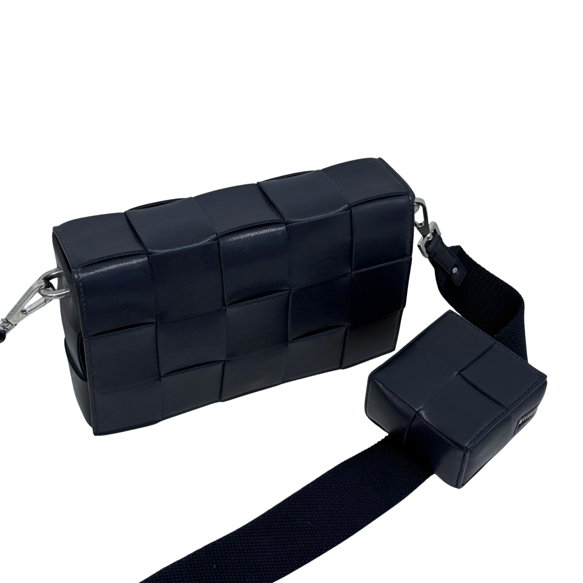 Bottega Veneta Leather Cassette Cross-Body Bag Navy Blue (brand new)