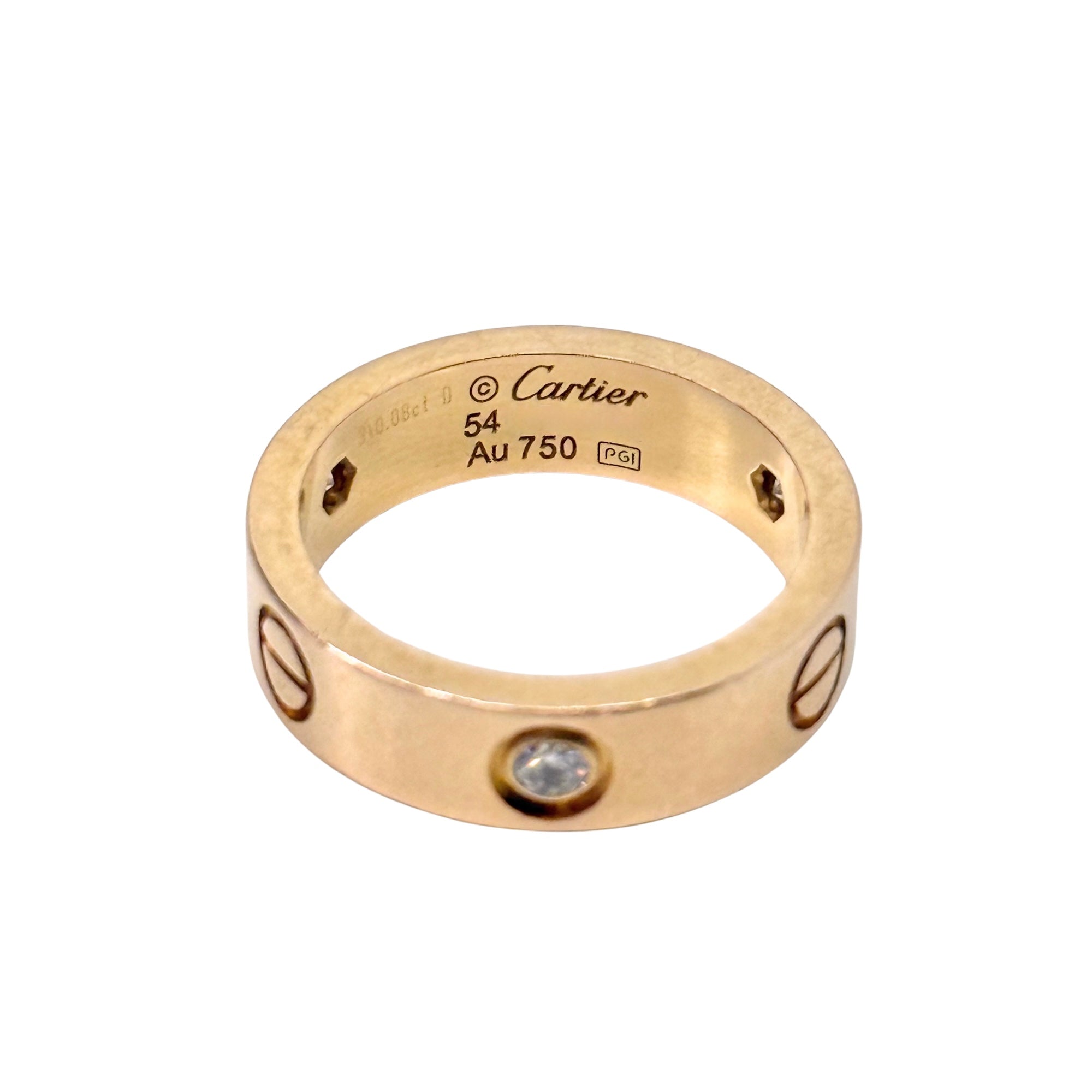 Cartier Love Ring 18k Yellow Gold with 3 Diamonds (pre-owned)