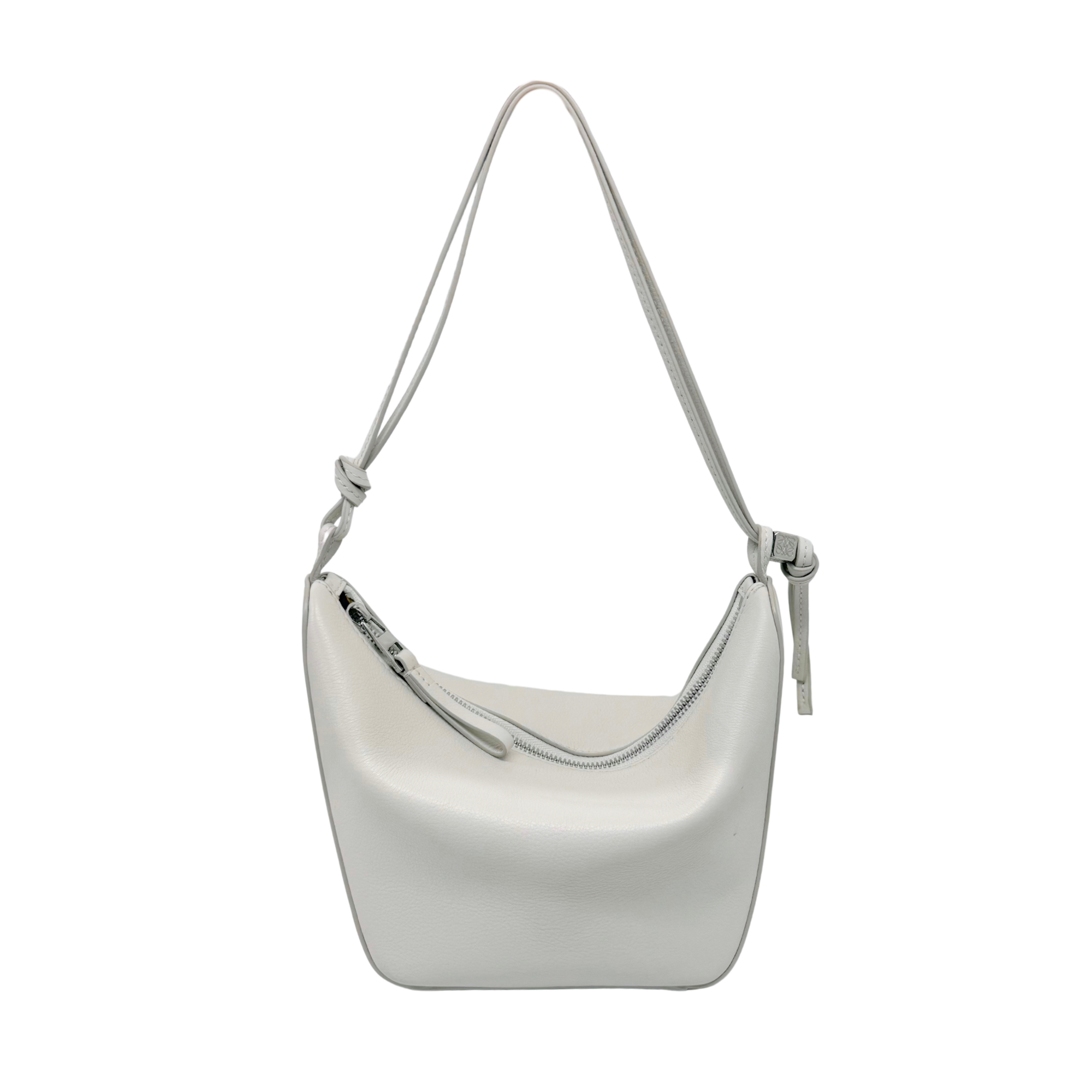 Loewe white Mini Leather Hammock Hobo satchel bag (pre-owned)
