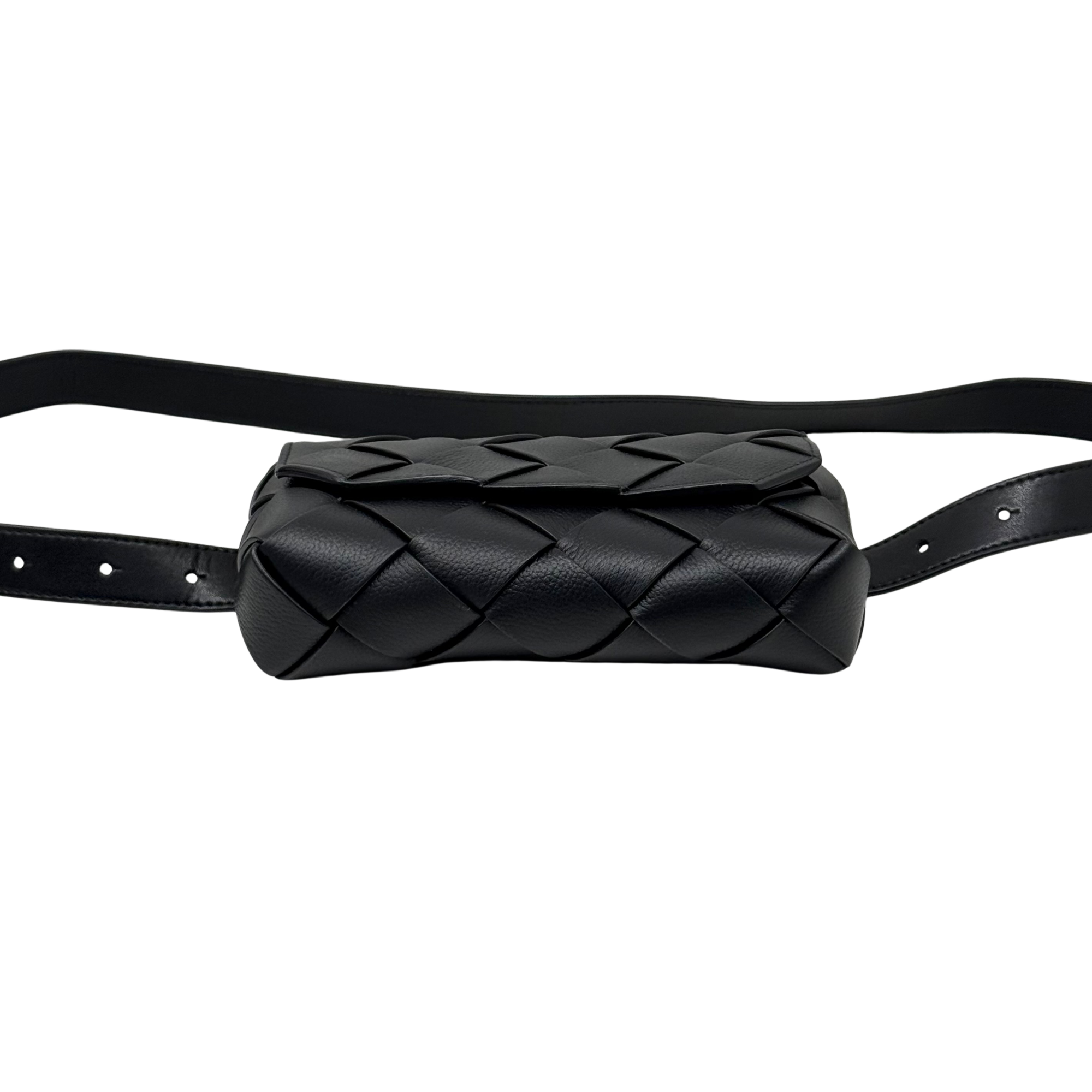 Bottega Veneta Leather Intreccio Diago Belt Bag Black (brand new)