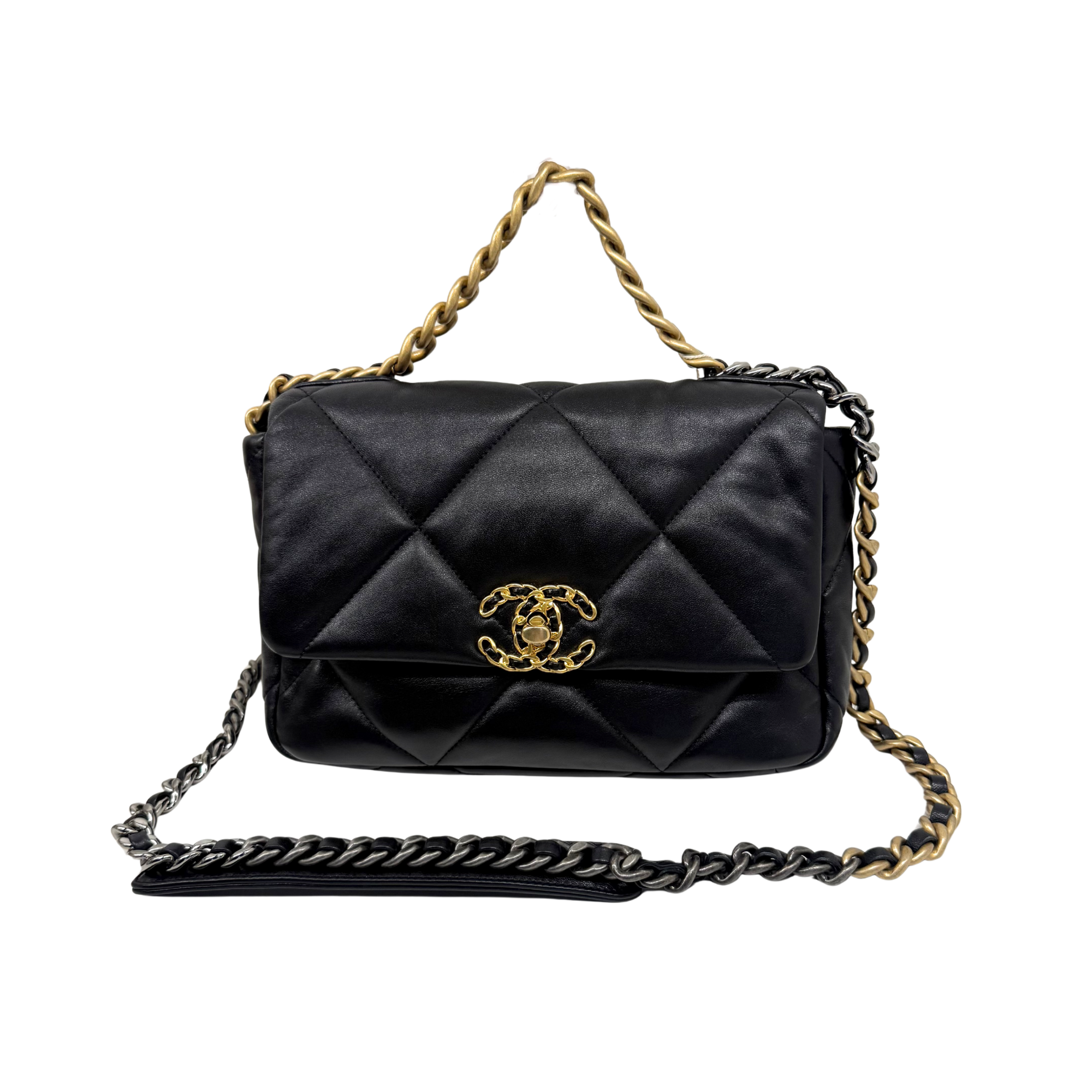 Chanel 19 Medium Black Lambskin Leather Flap (pre-owned)