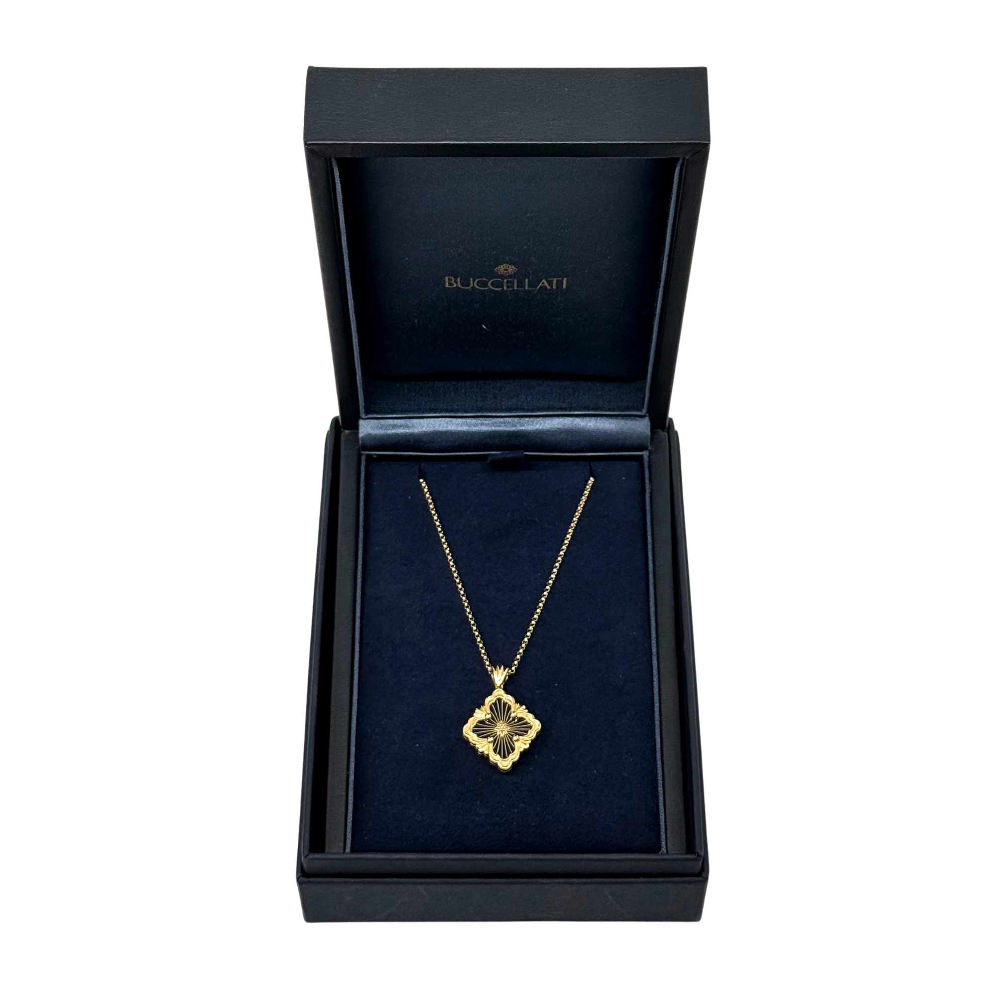 Buccellati Opera Tulle Pendant In Yellow Gold With Blue Enamel (pre-owned)