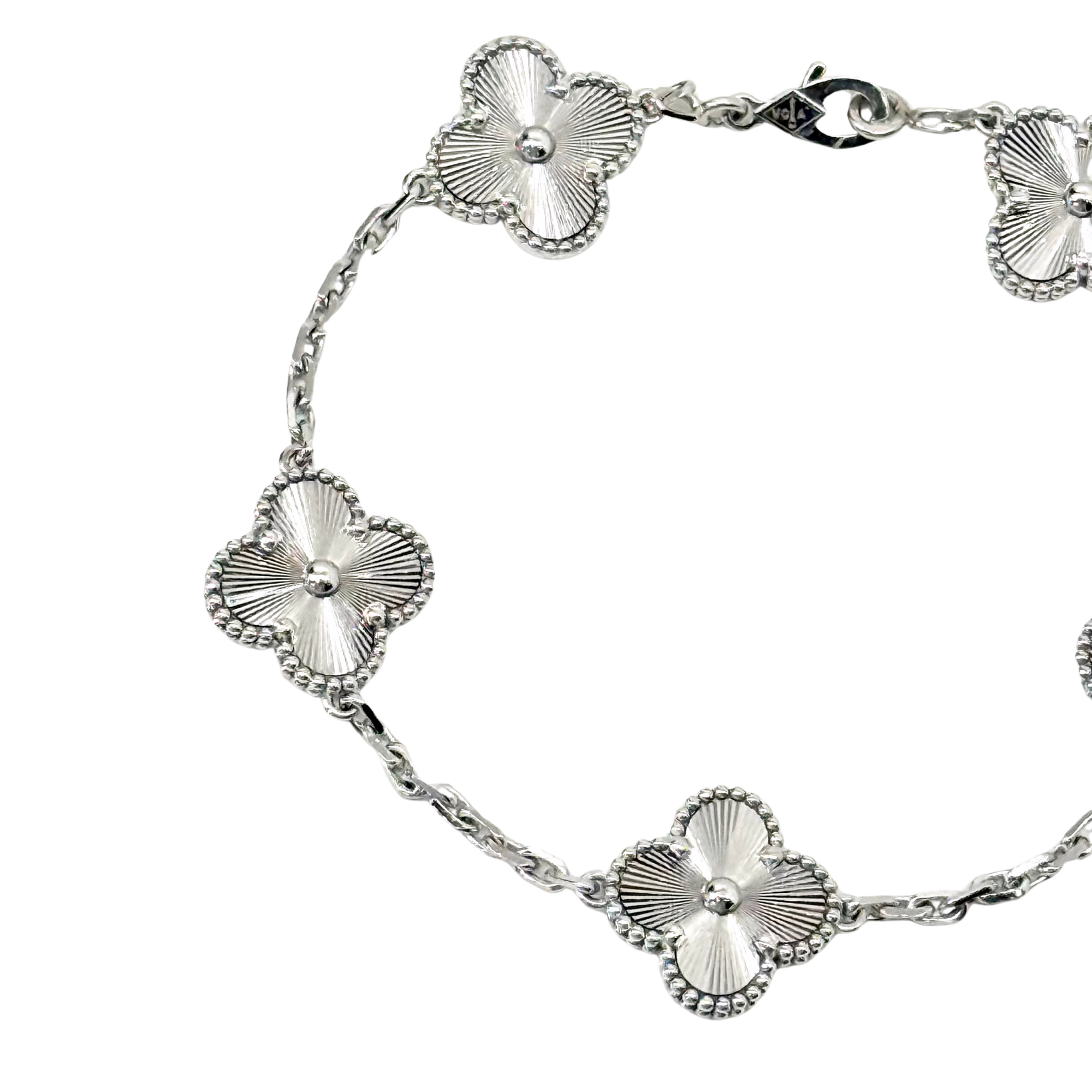Van Cleef Vintage Alhambra bracelet, 5 motifs 18k White Gold (pre-owned)